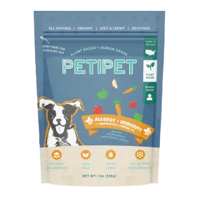 Petipet Allergy   Immunity with Quercetin & Omega 3 Apple & Carrot Flavored Soft Chew Allergy Supplement for Dogs, 7-oz bag