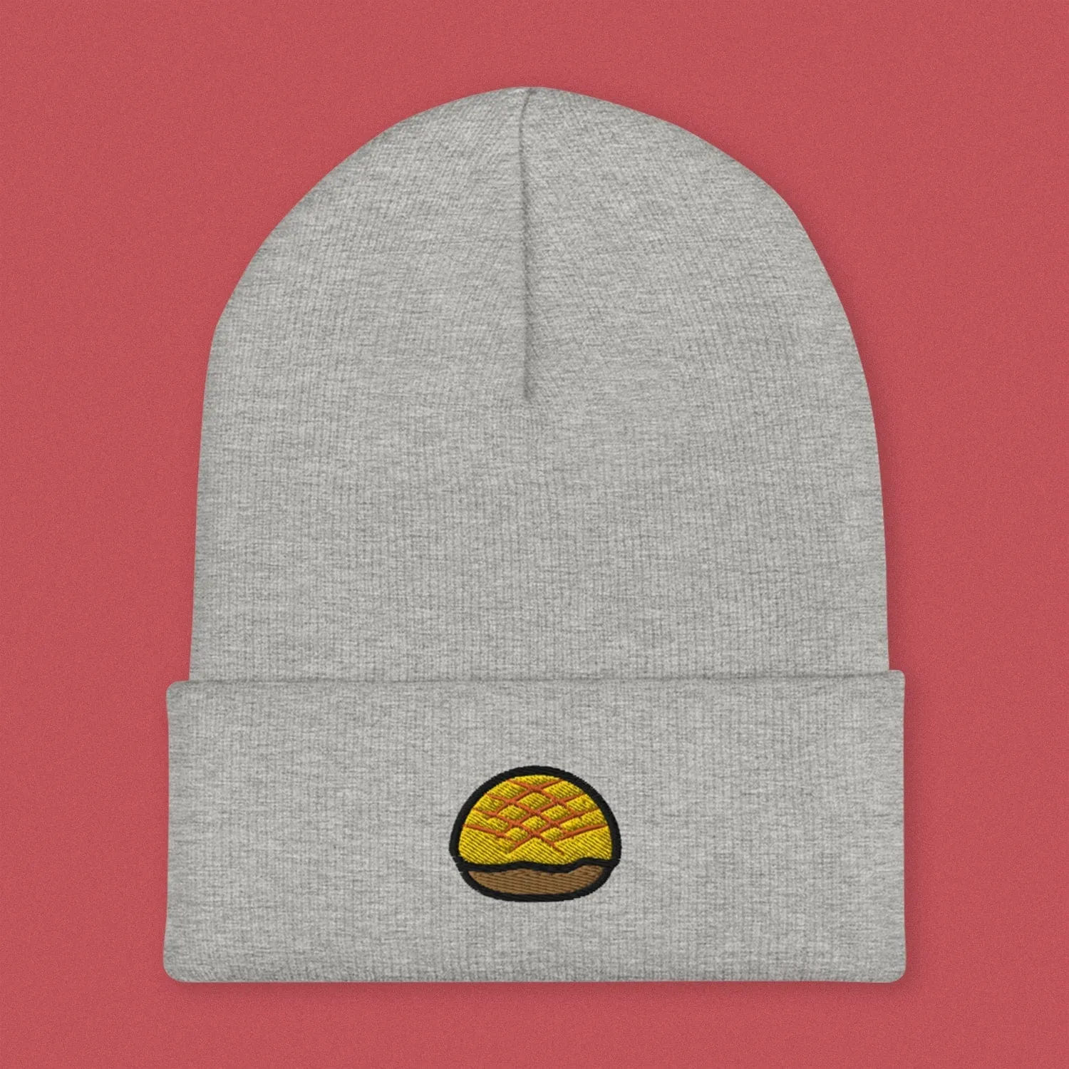 Pineapple Bun Embroidered Beanie