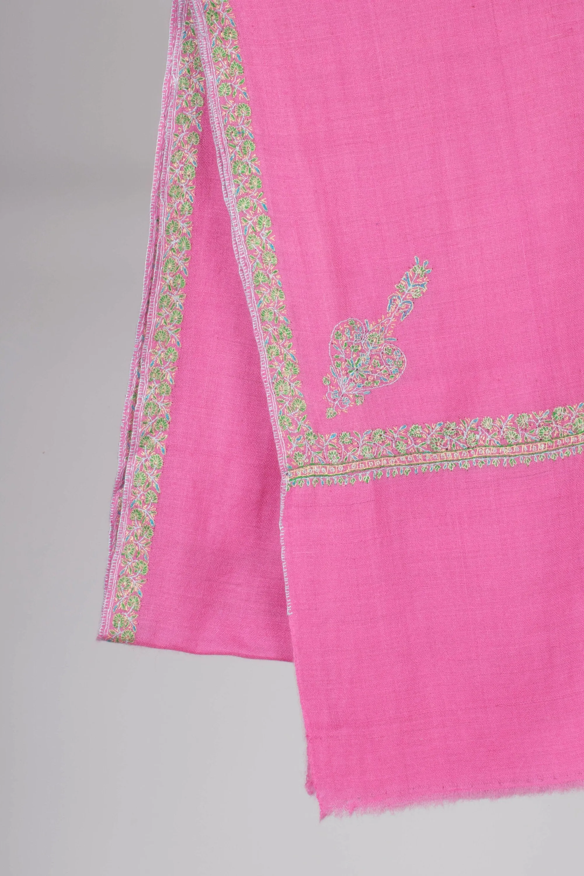 Pink Shawls, Handcrafted Cashmere Shawls, Ring Wraps, Soft Scarves, Kashmir Pashmina, Special Presents, 40x80" - SIRAJGANJ