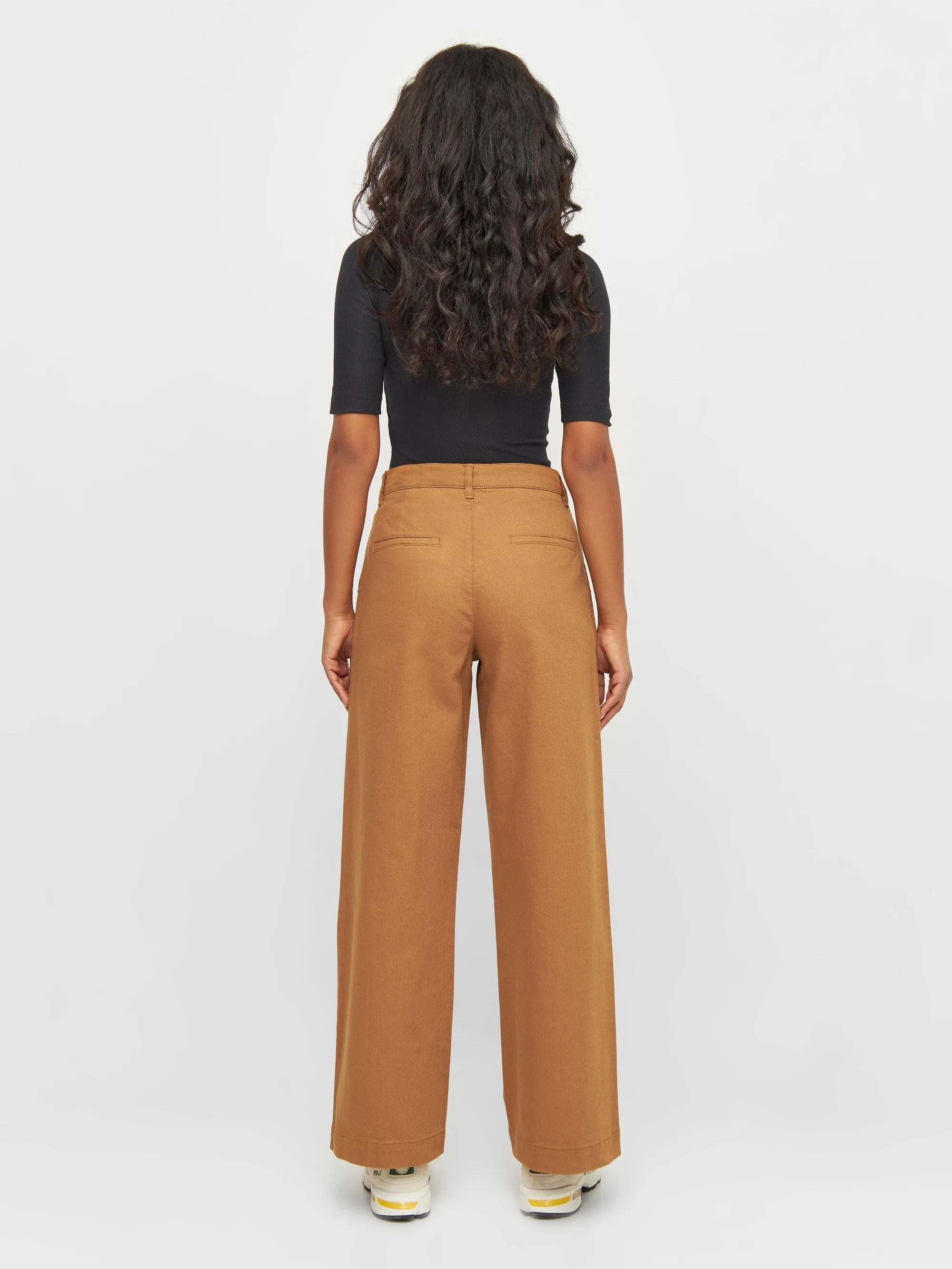 POSEY wide high-rise twill pants - Brown Sugar