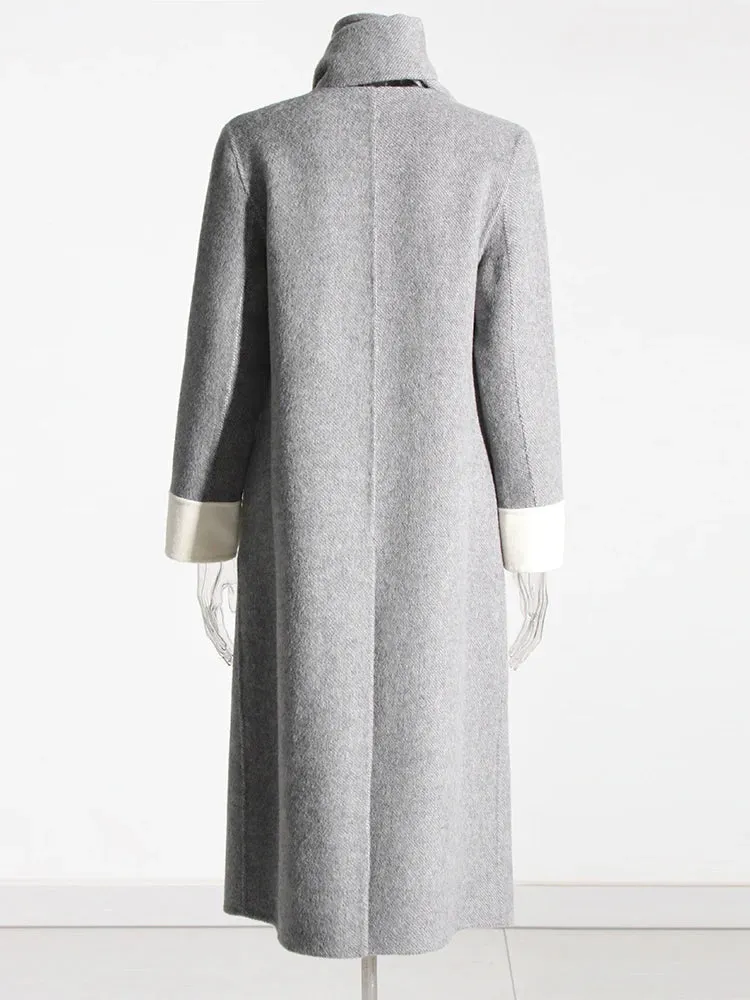 Pre Order:  Dual Tone Woolen Shawl   Coat