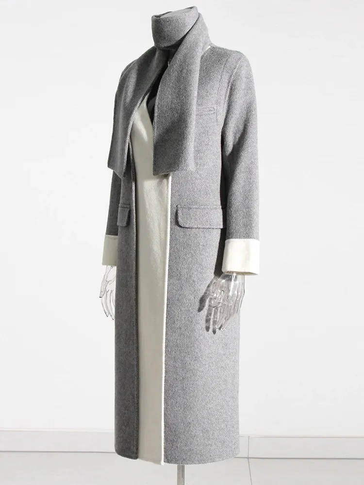 Pre Order:  Dual Tone Woolen Shawl   Coat