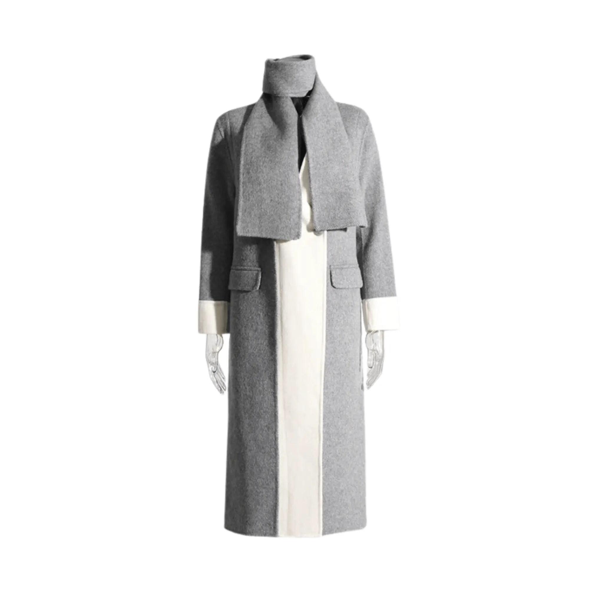 Pre Order:  Dual Tone Woolen Shawl   Coat