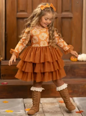 Pretty Pirouettes Brown Ruffle Tutu Dress