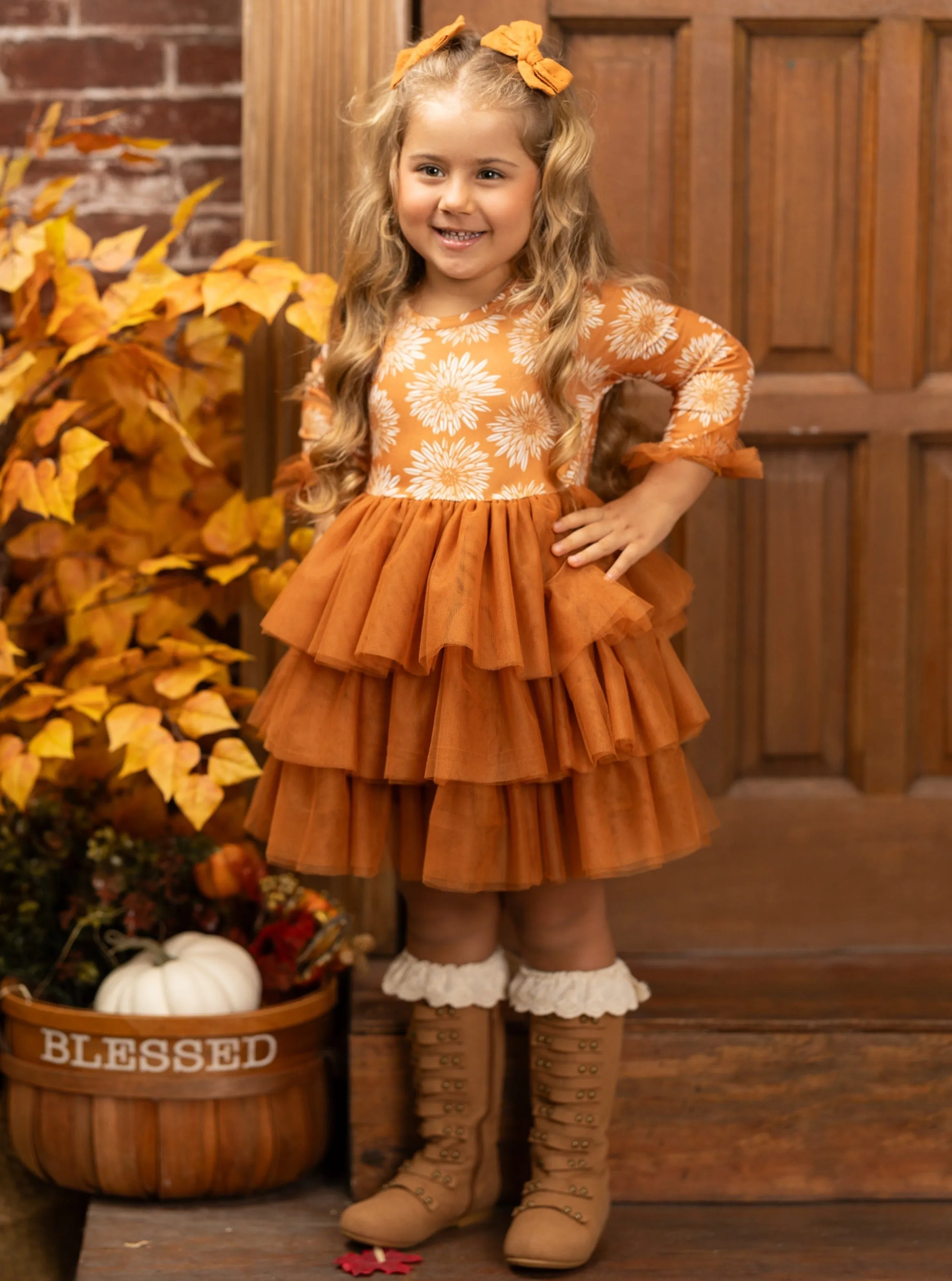 Pretty Pirouettes Brown Ruffle Tutu Dress