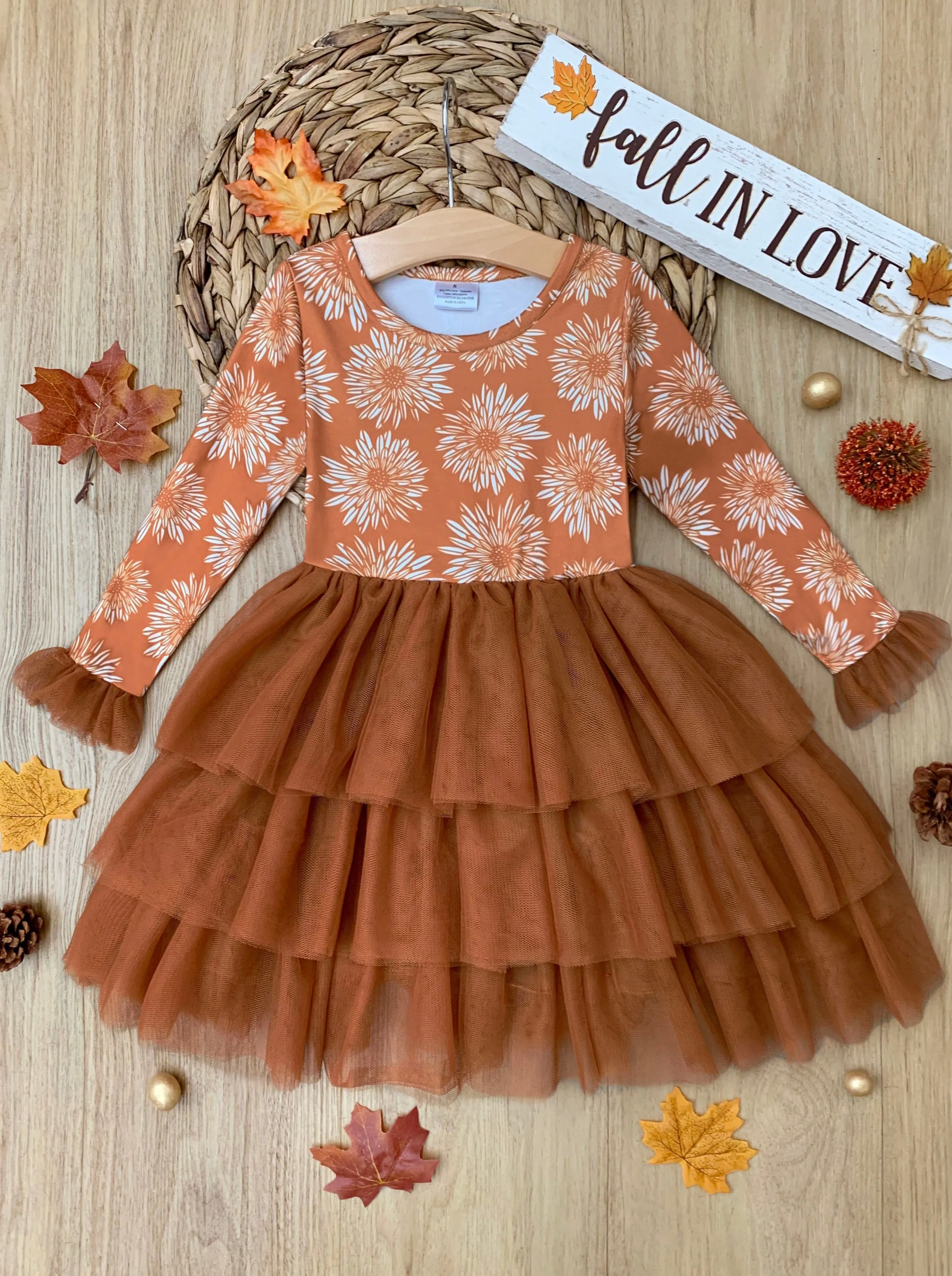 Pretty Pirouettes Brown Ruffle Tutu Dress