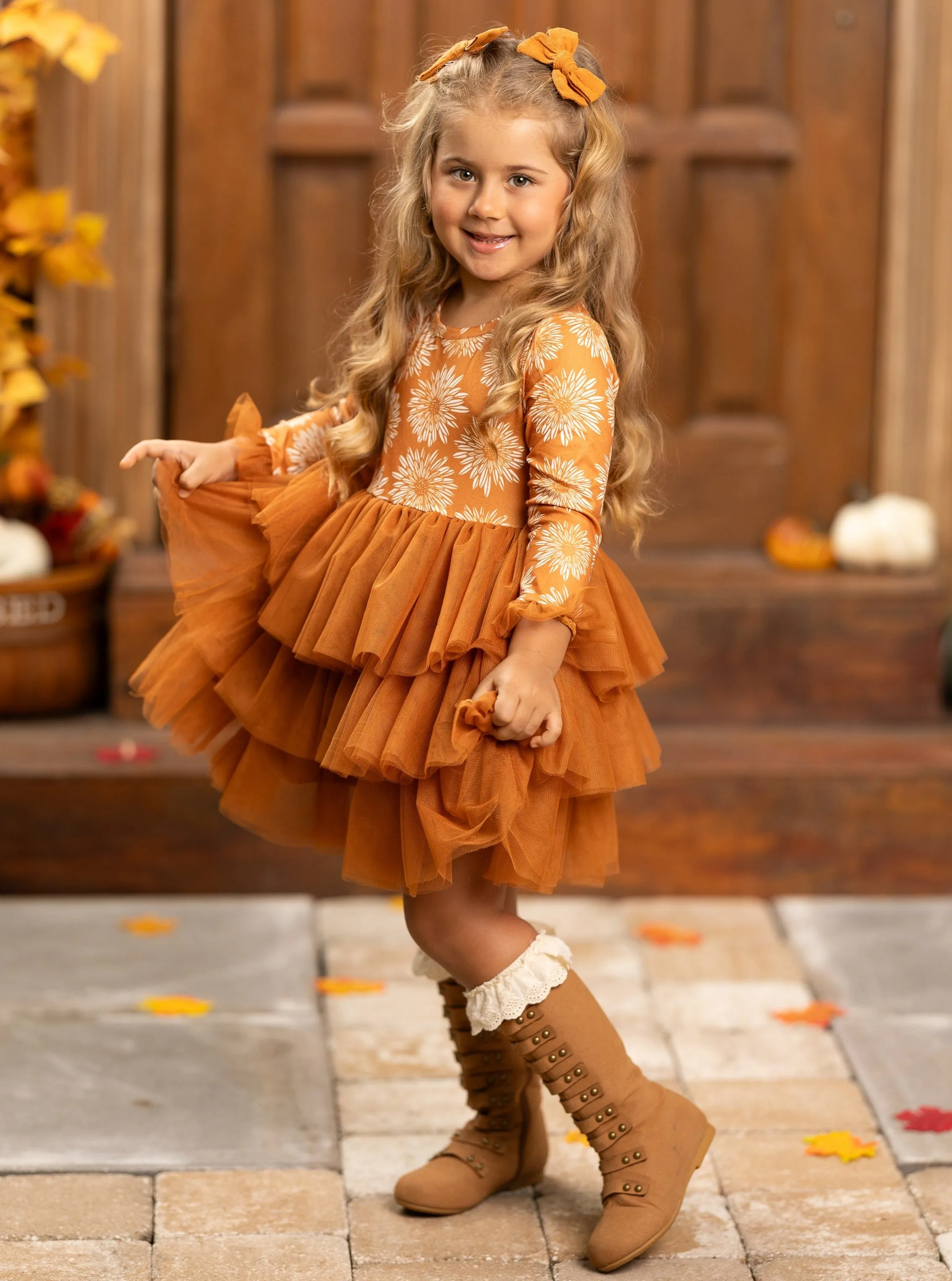 Pretty Pirouettes Brown Ruffle Tutu Dress