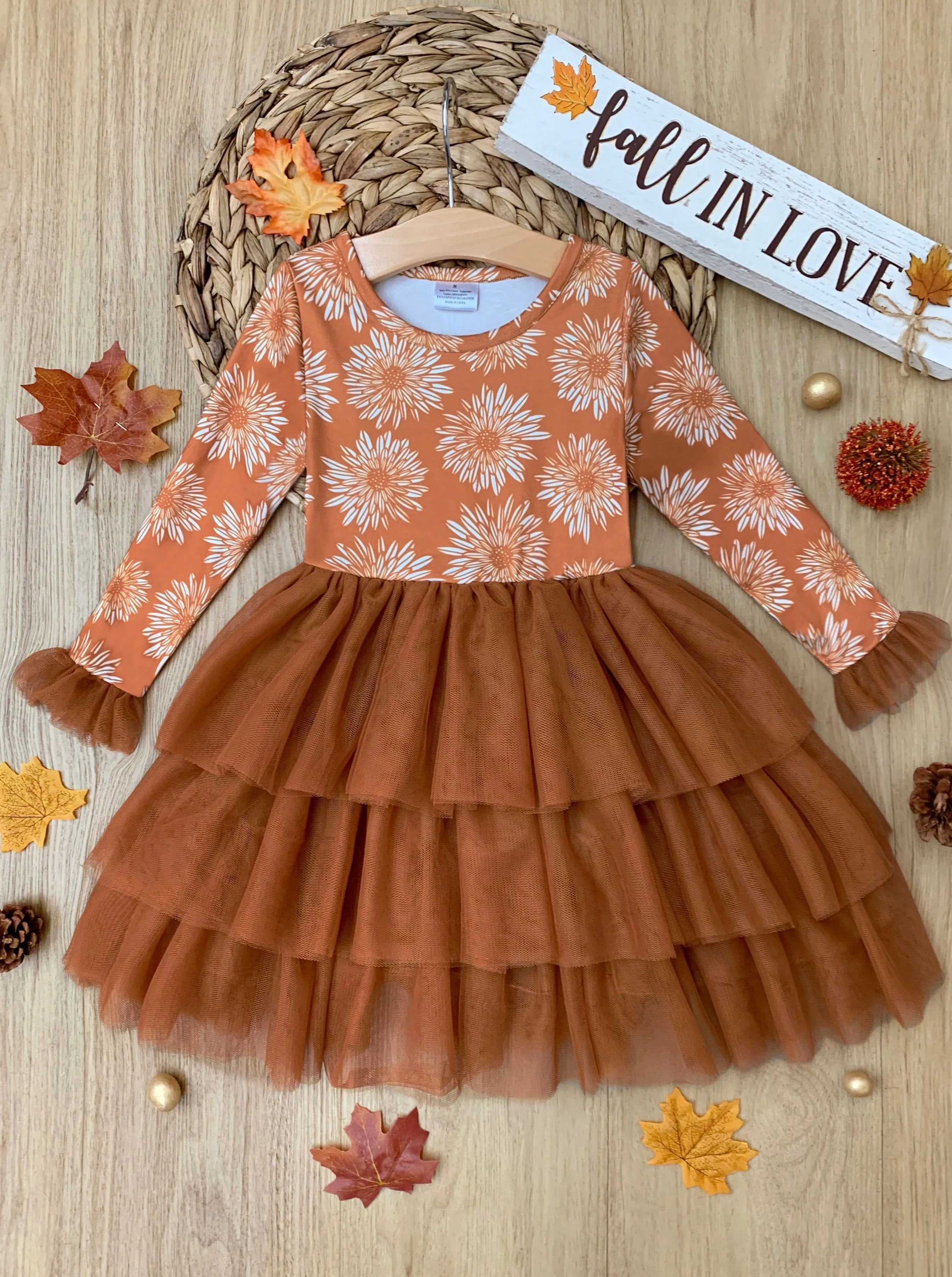 Pretty Pirouettes Brown Ruffle Tutu Dress