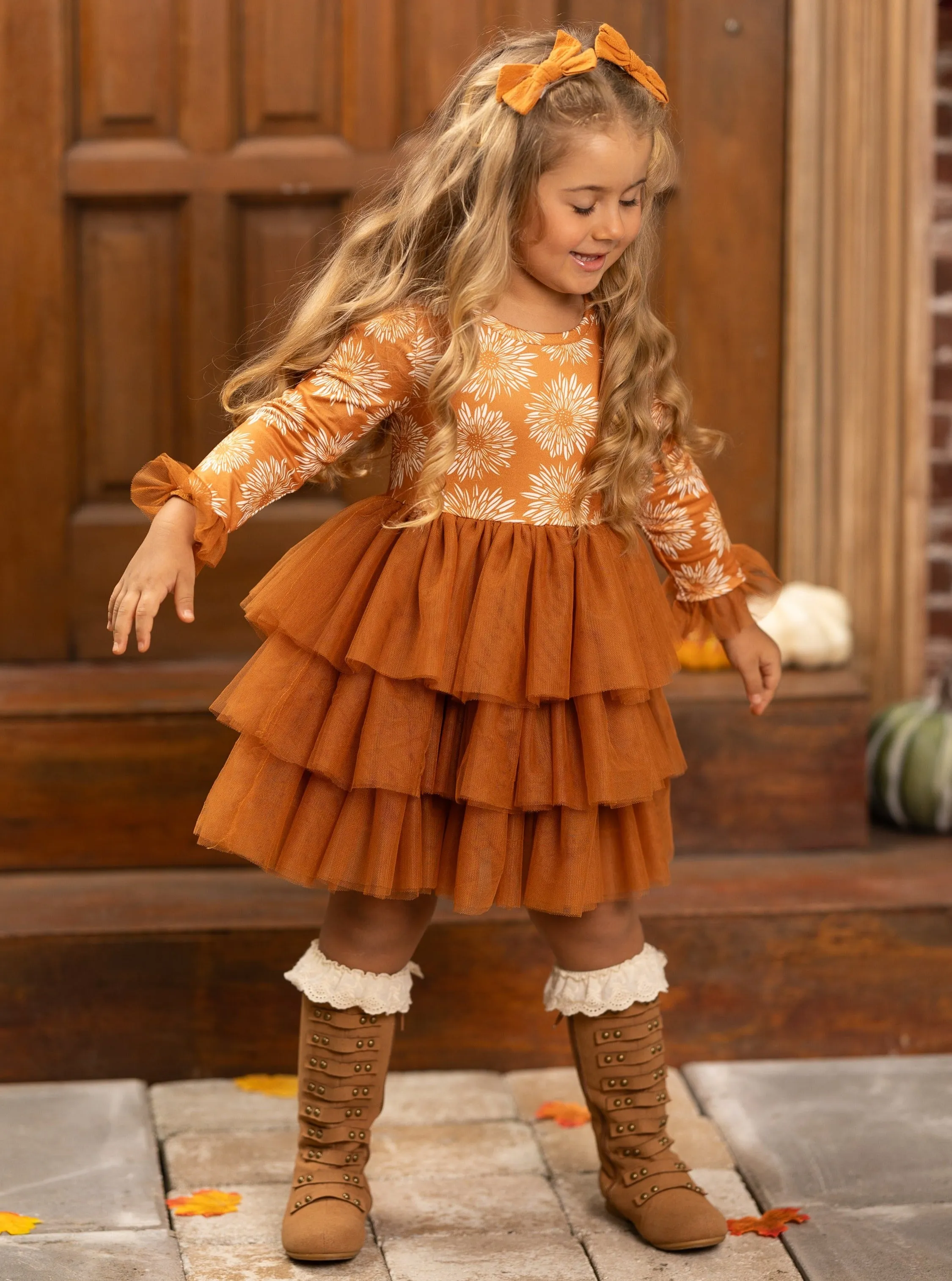 Pretty Pirouettes Brown Ruffle Tutu Dress