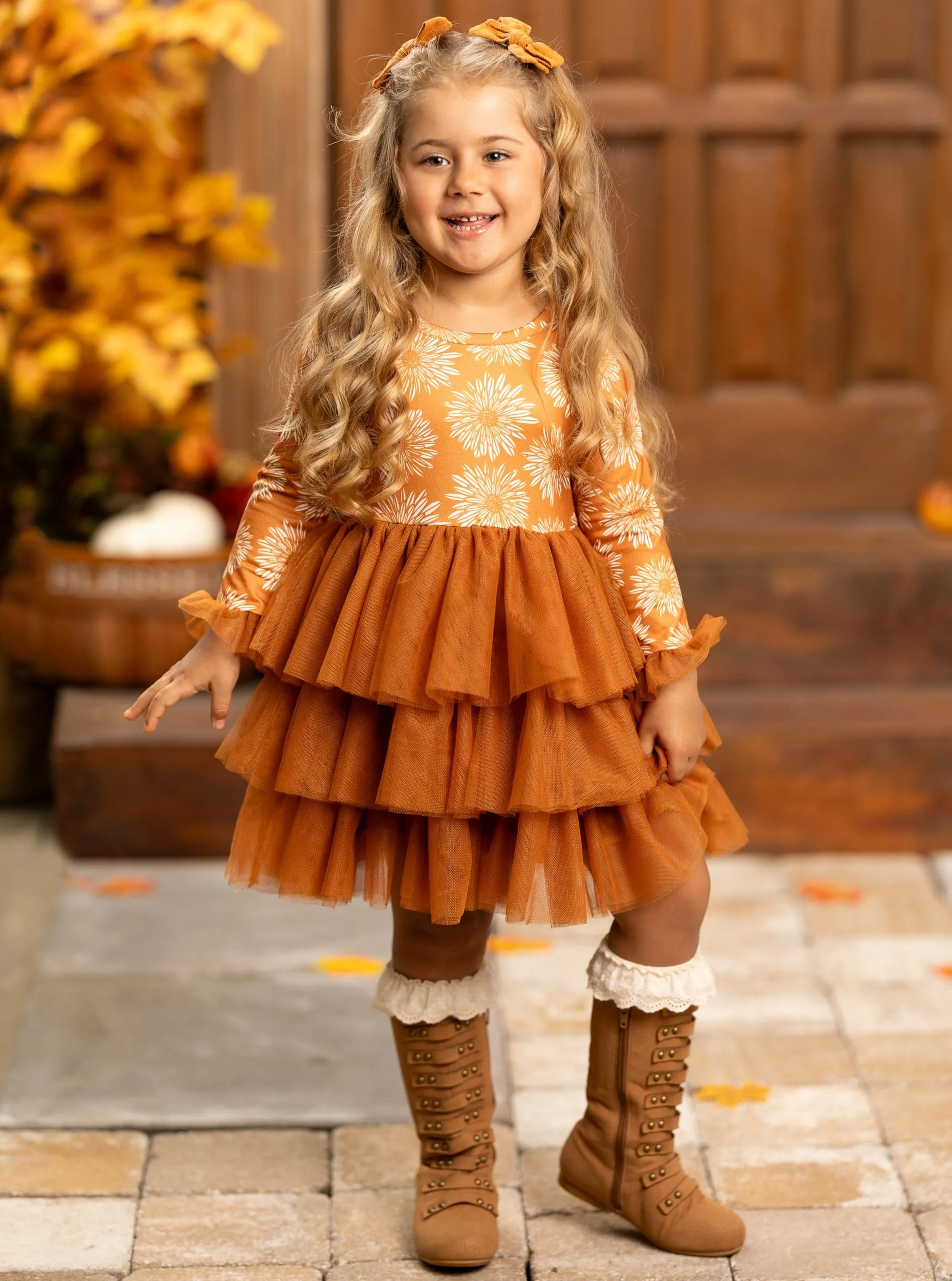 Pretty Pirouettes Brown Ruffle Tutu Dress