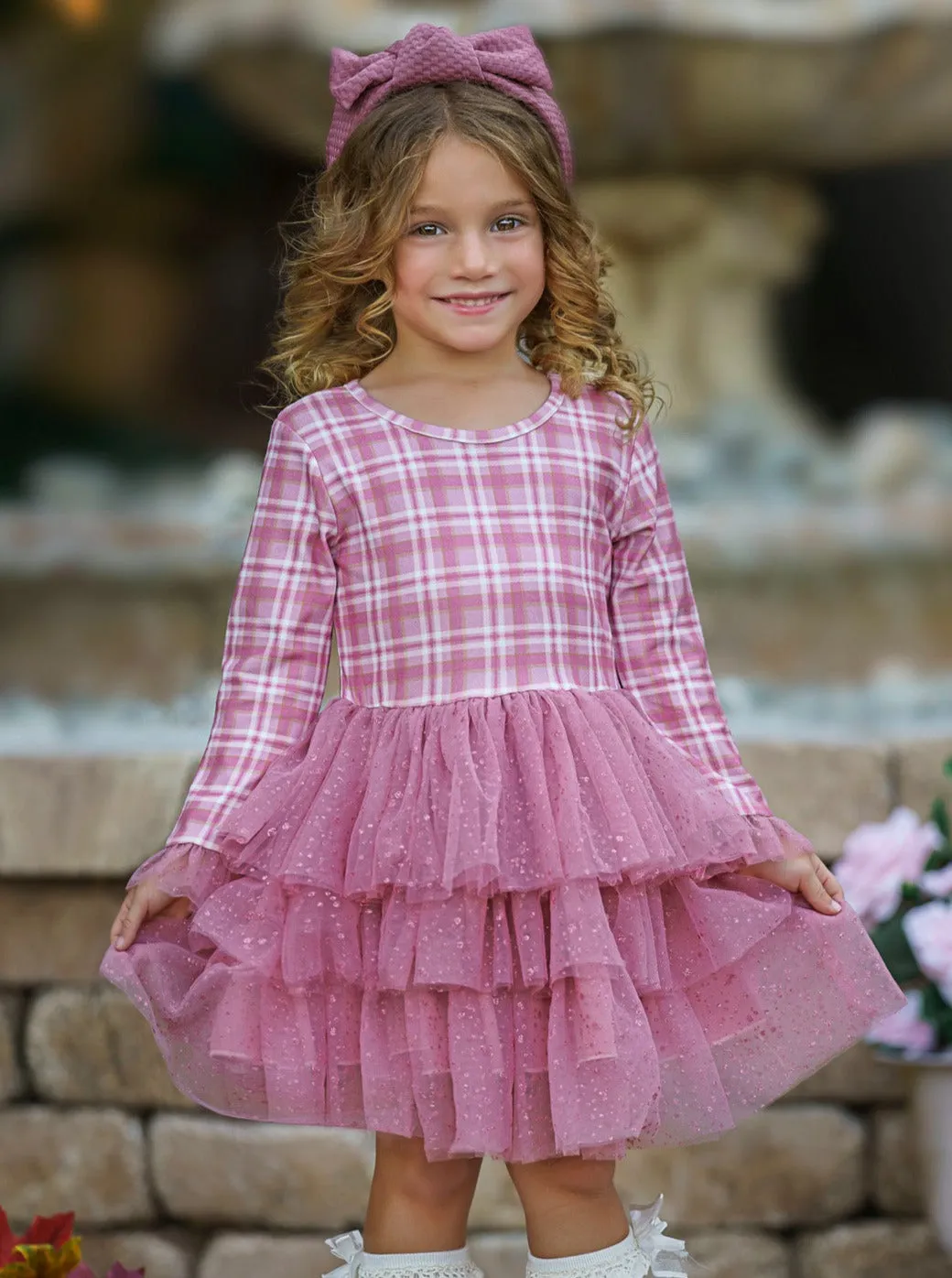 Pretty Pirouettes Pink Plaid Ruffle Tutu Dress