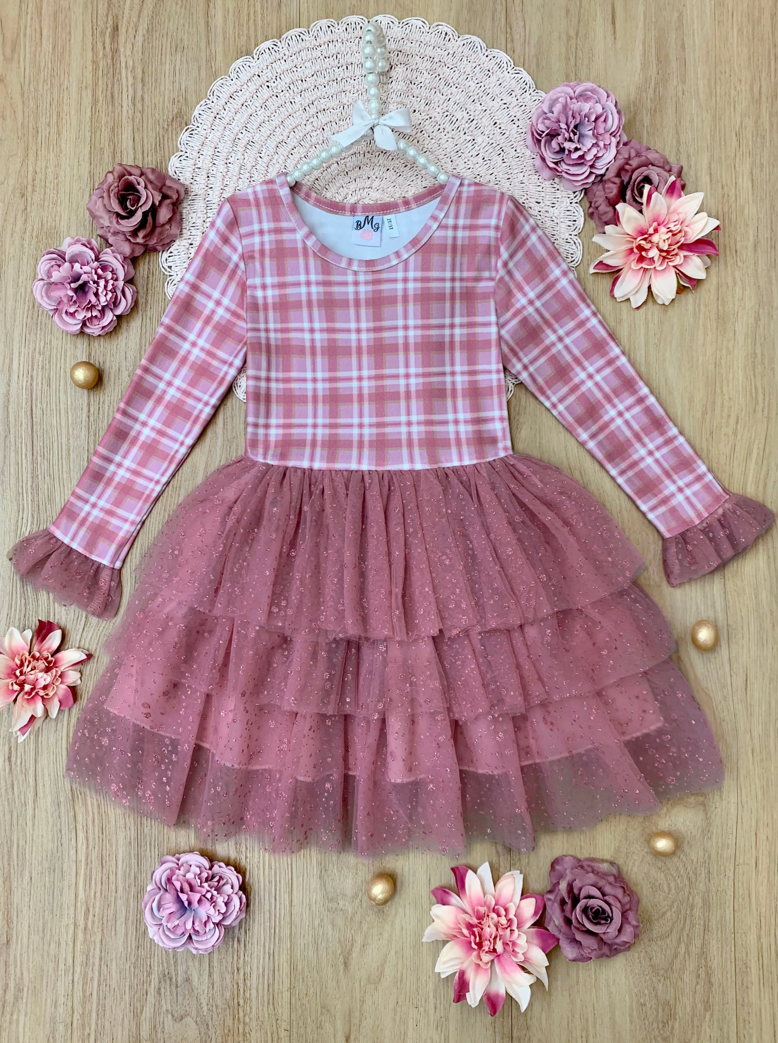 Pretty Pirouettes Pink Plaid Ruffle Tutu Dress