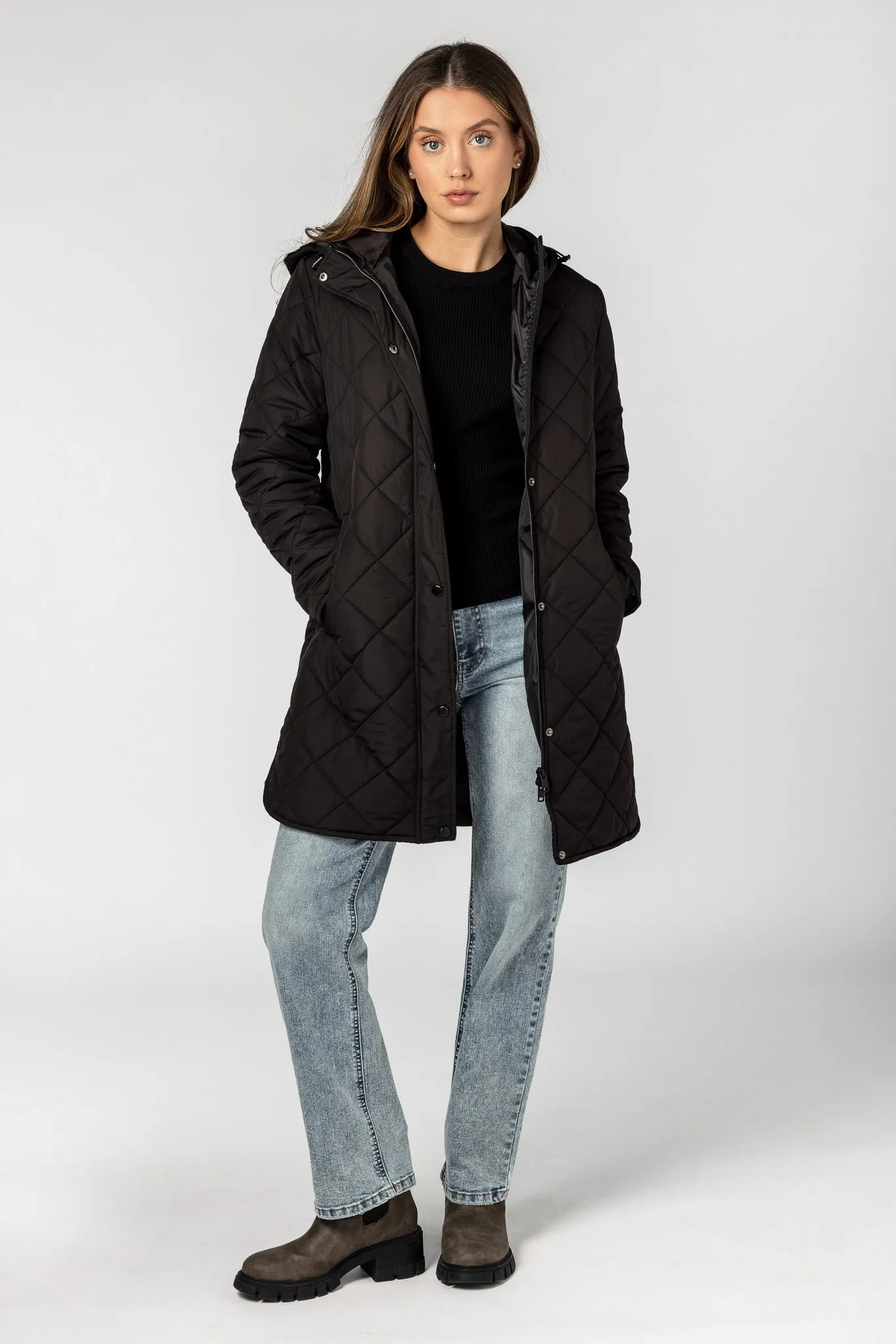 Quilted Puffer Jacket with Hood