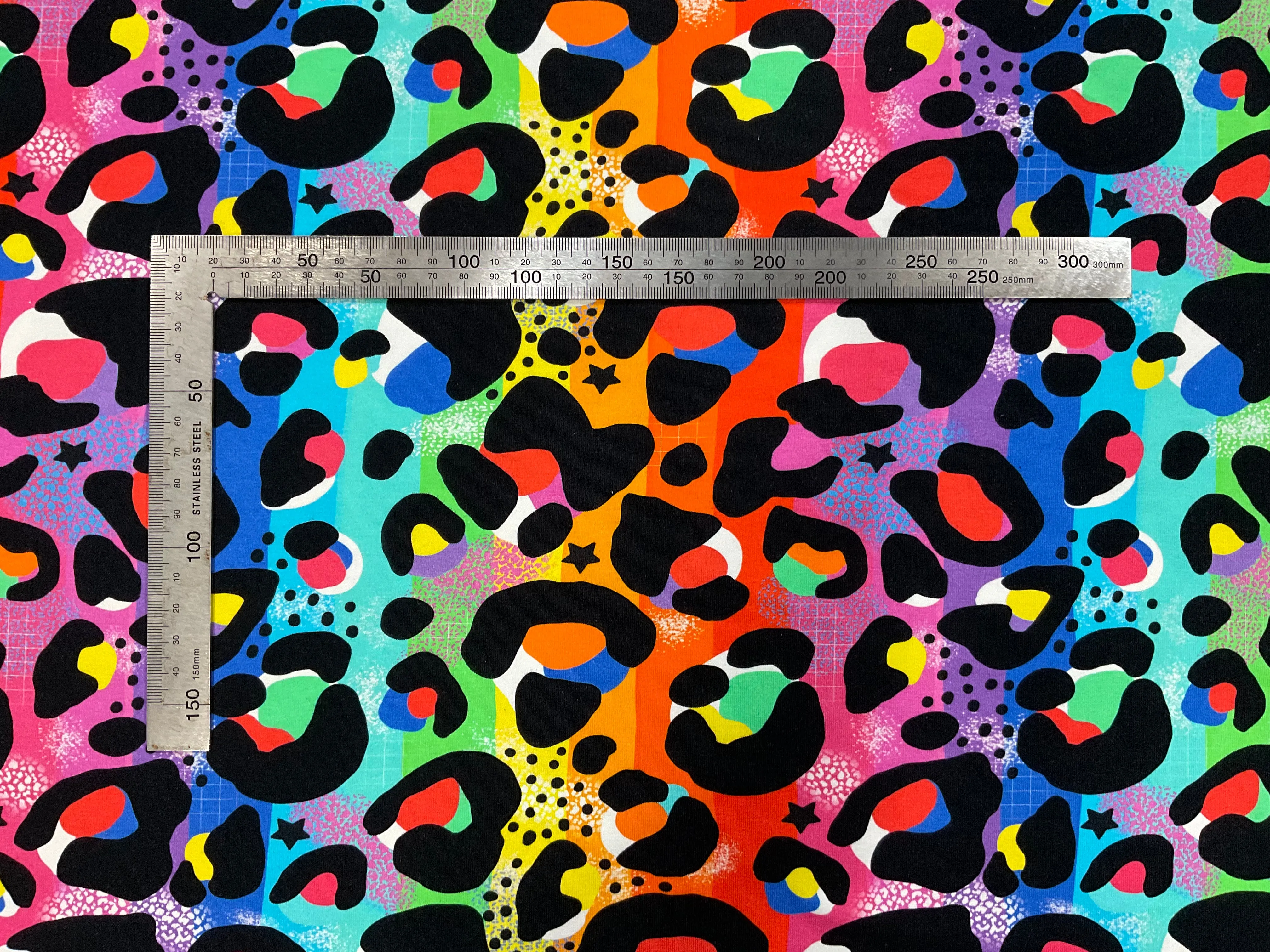 Rainbow Carnival Leopard Print Cotton Jersey Fabric