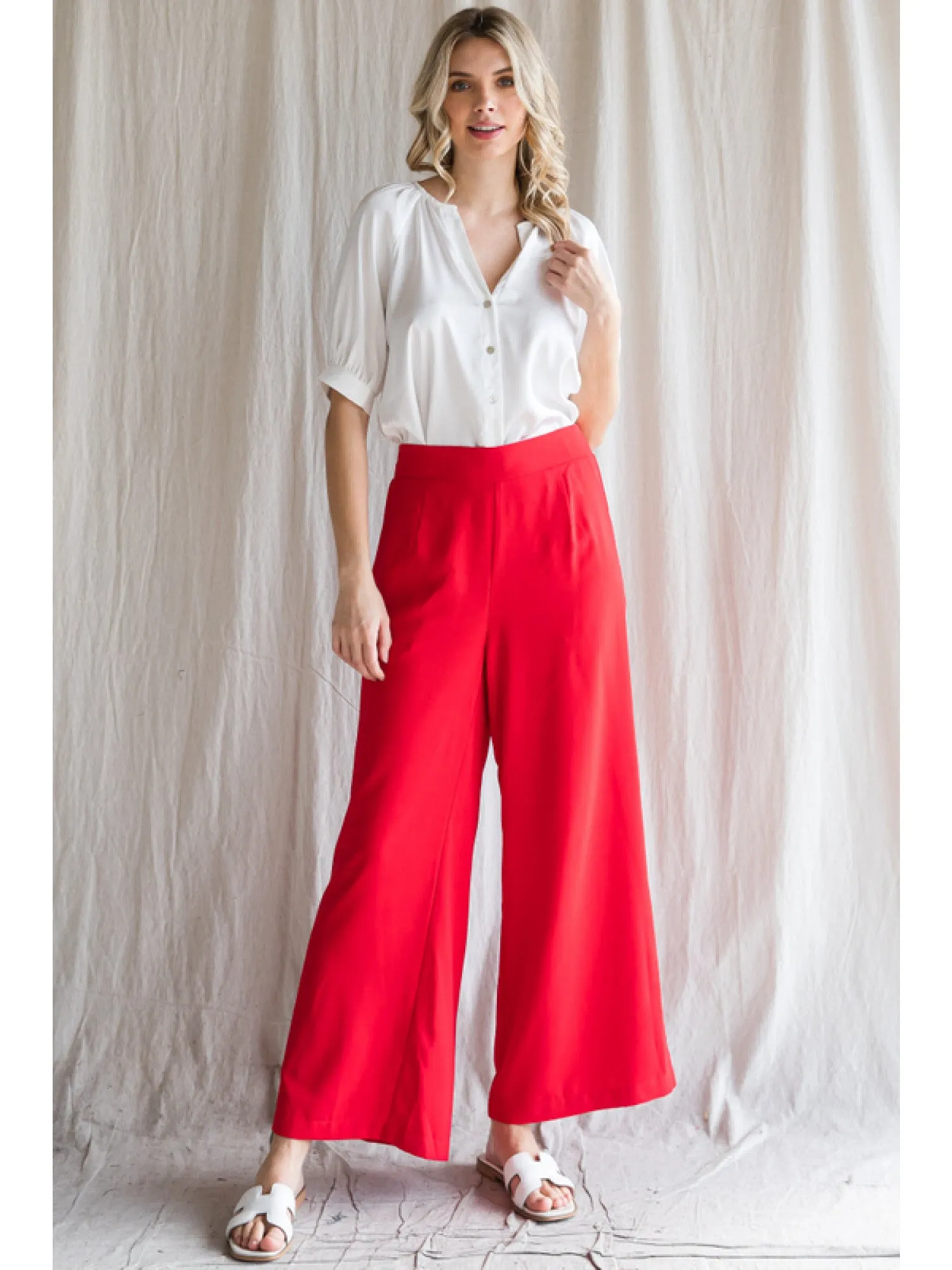 RED HOT FLARED PANTS