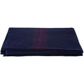 Red Striped Navy Wool Blanket