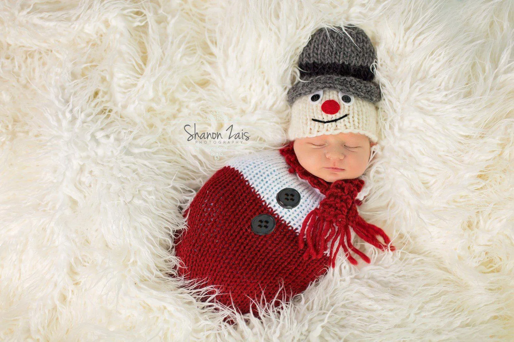 Red White Santa Newborn Knit Swaddle Sack