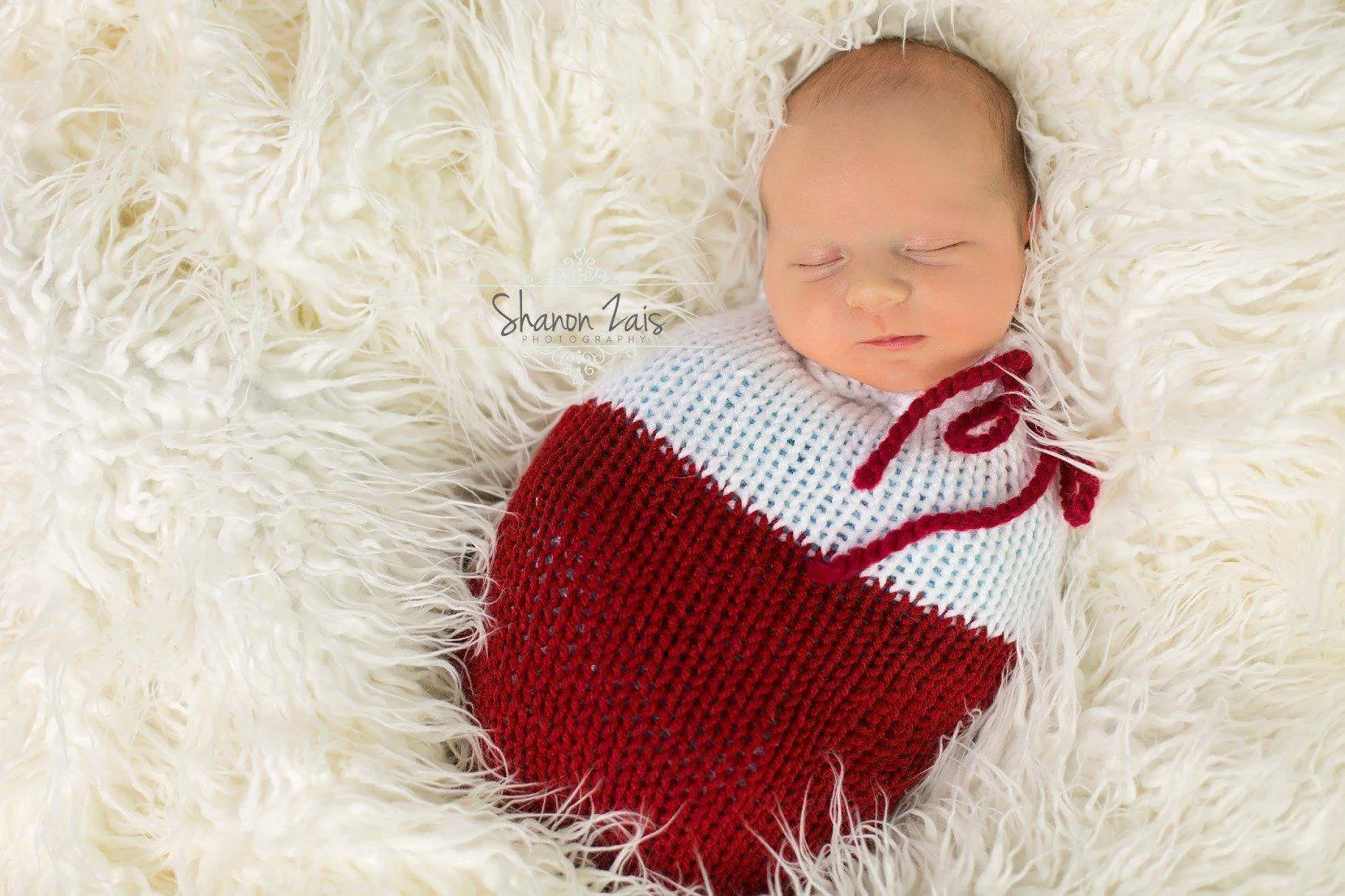 Red White Santa Newborn Knit Swaddle Sack