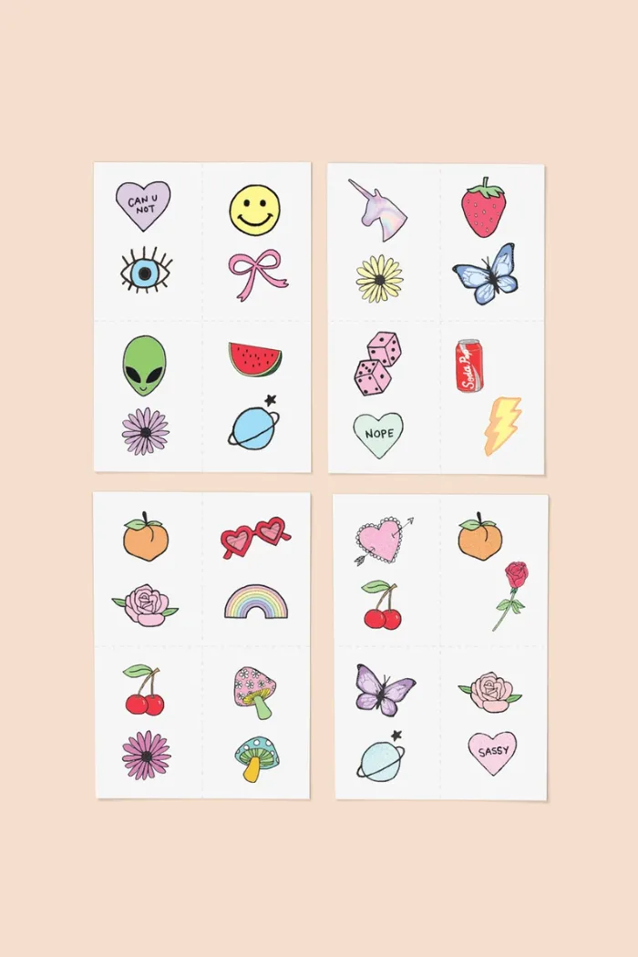 Retro Littles Temporary Tattoo Pack