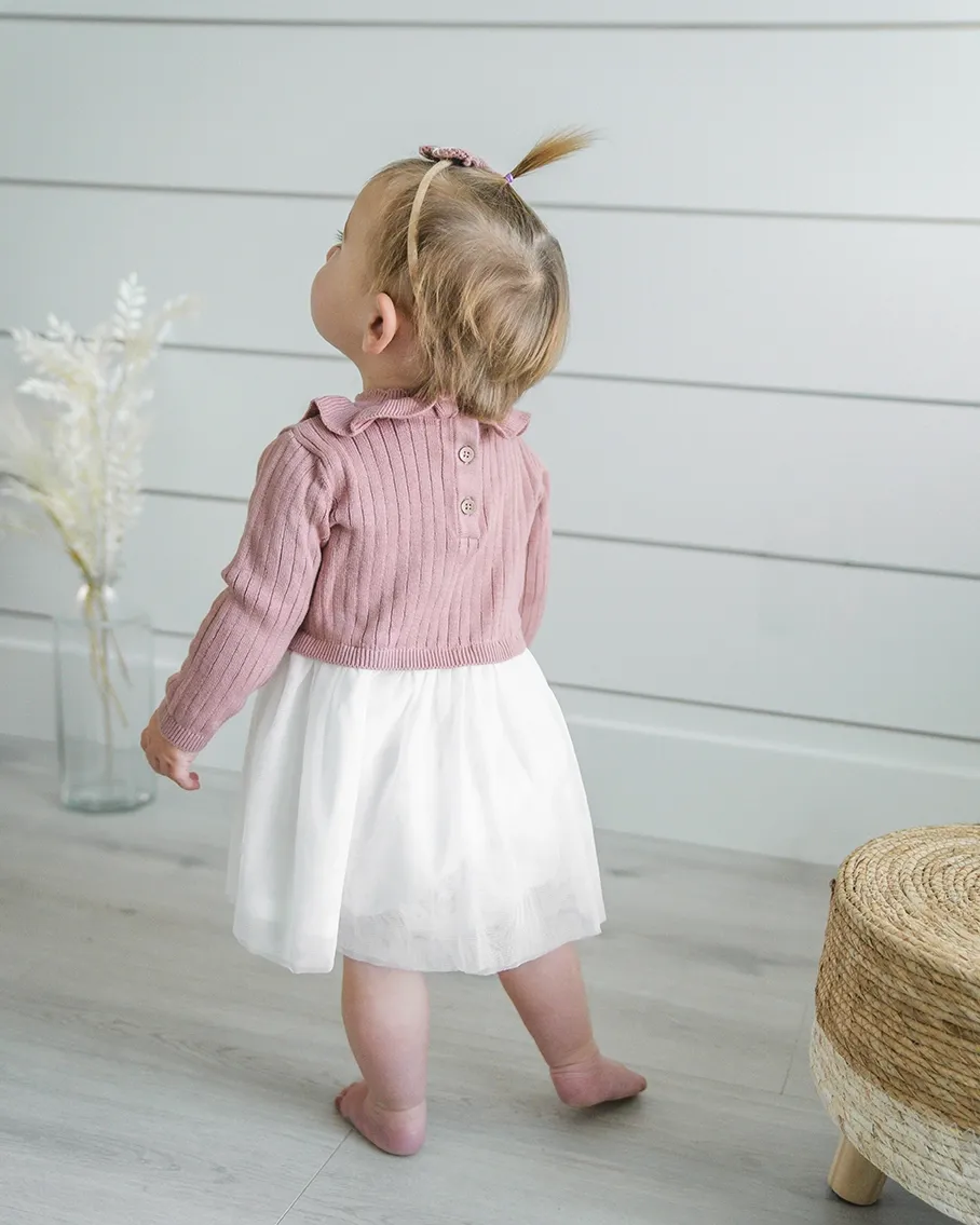 Rose Ruffle Knit Tutu Dress