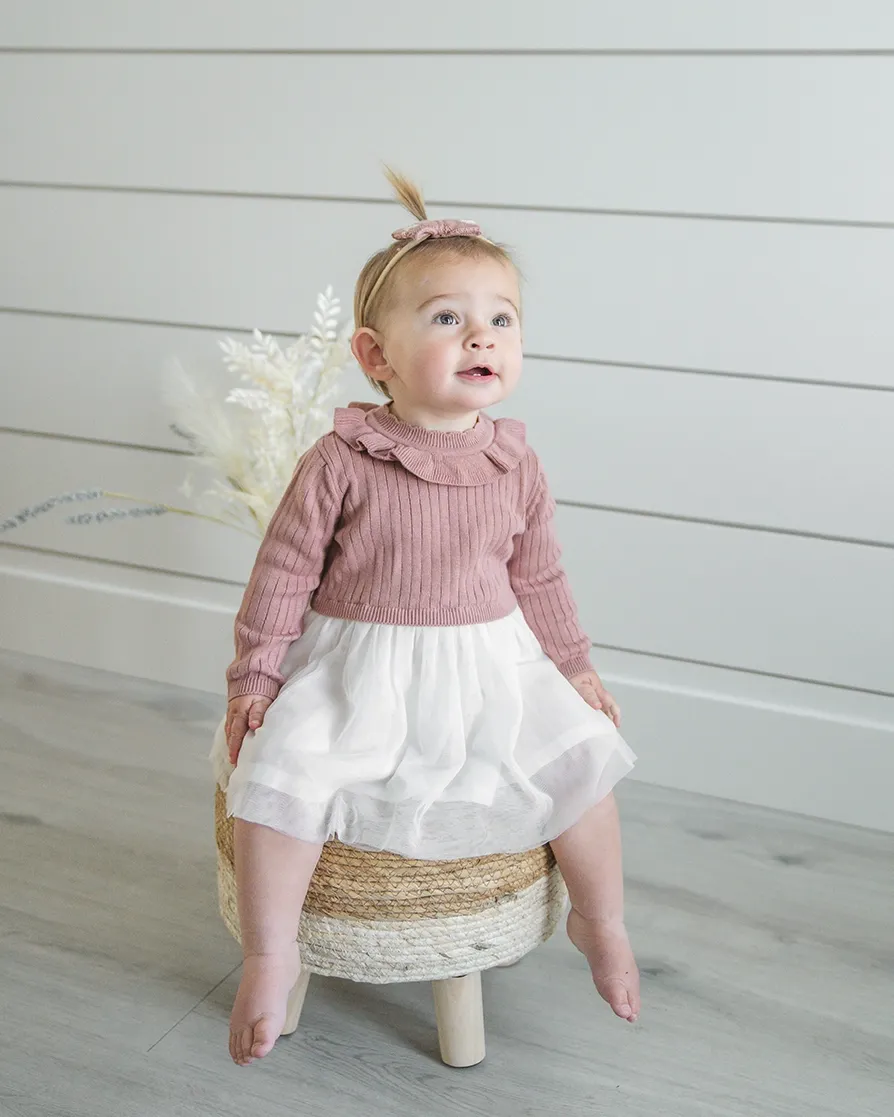 Rose Ruffle Knit Tutu Dress