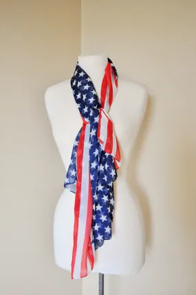 RYLO United States scarf, US, USA, patriotic, American flag scarf, stars and stripes, old glory scarf shawl cover up. Perfect for July 4th