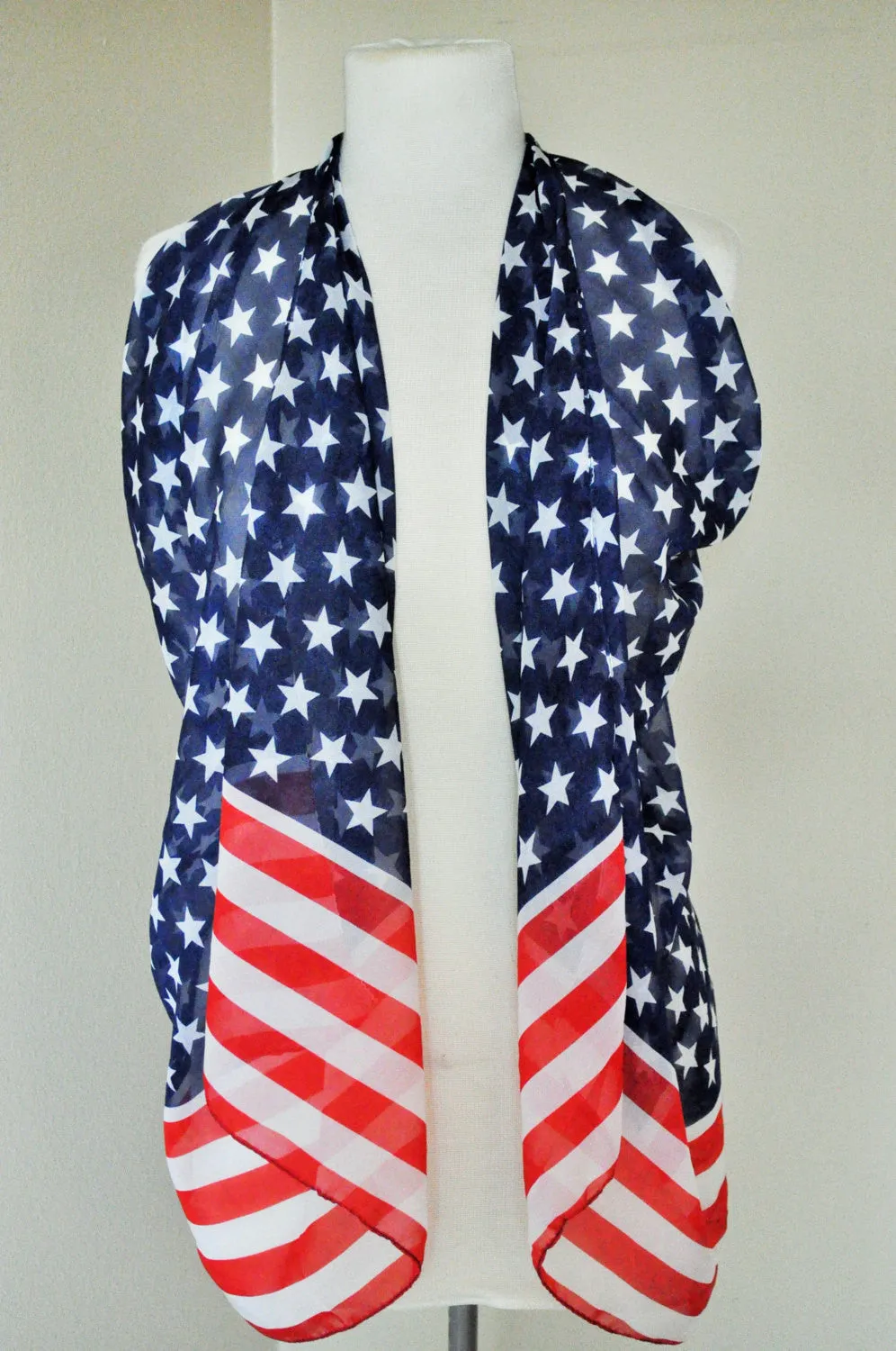 RYLO United States scarf, US, USA, patriotic, American flag scarf, stars and stripes, old glory scarf shawl cover up. Perfect for July 4th