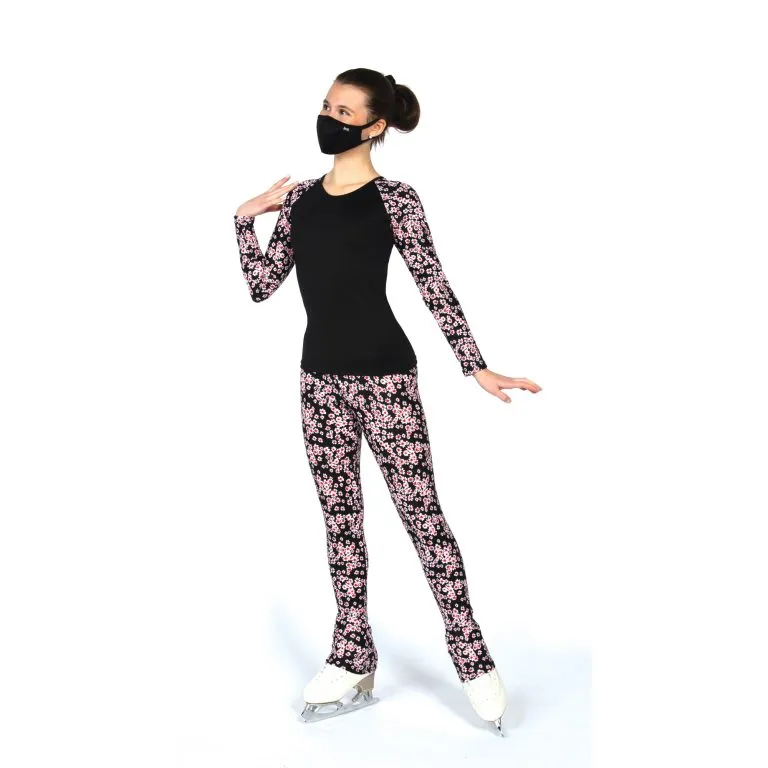 S114 Competition Figure Skating Daisy Print Leggings