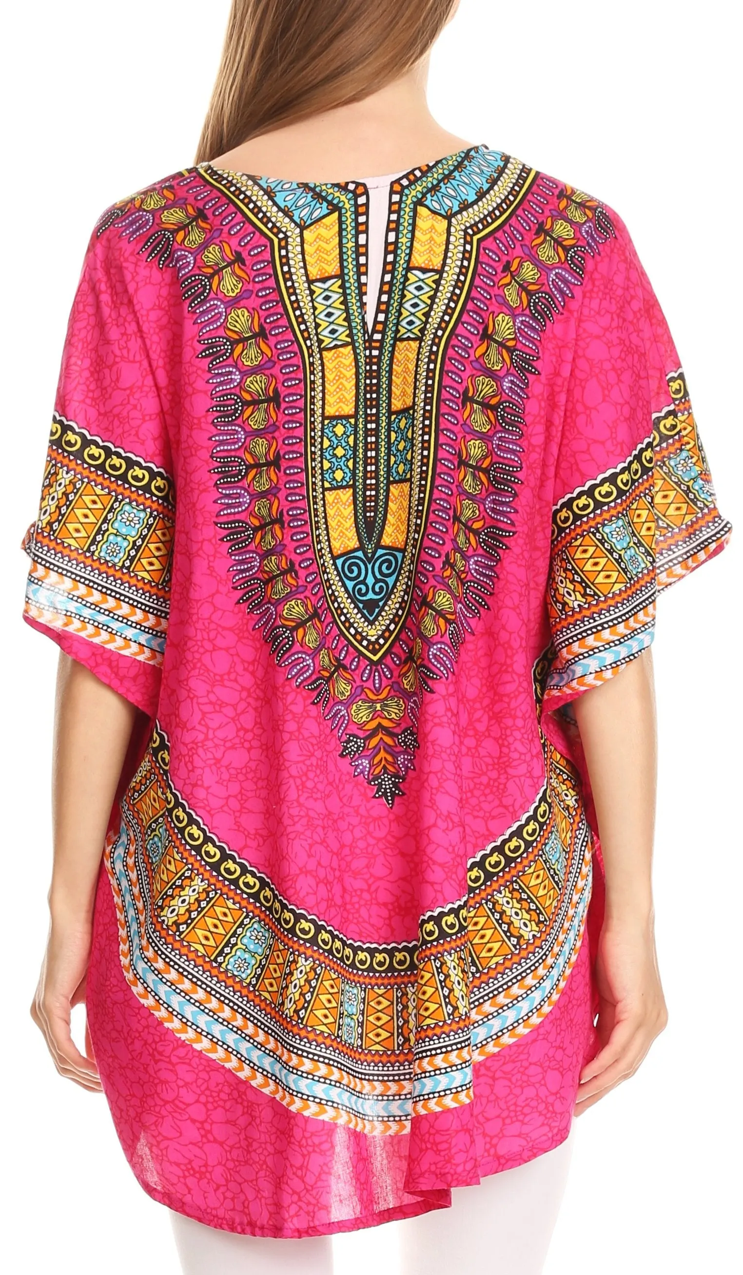 Sakkas Alba Tribal Circle Cover-up Tunic Vibrant Colors Relaxed