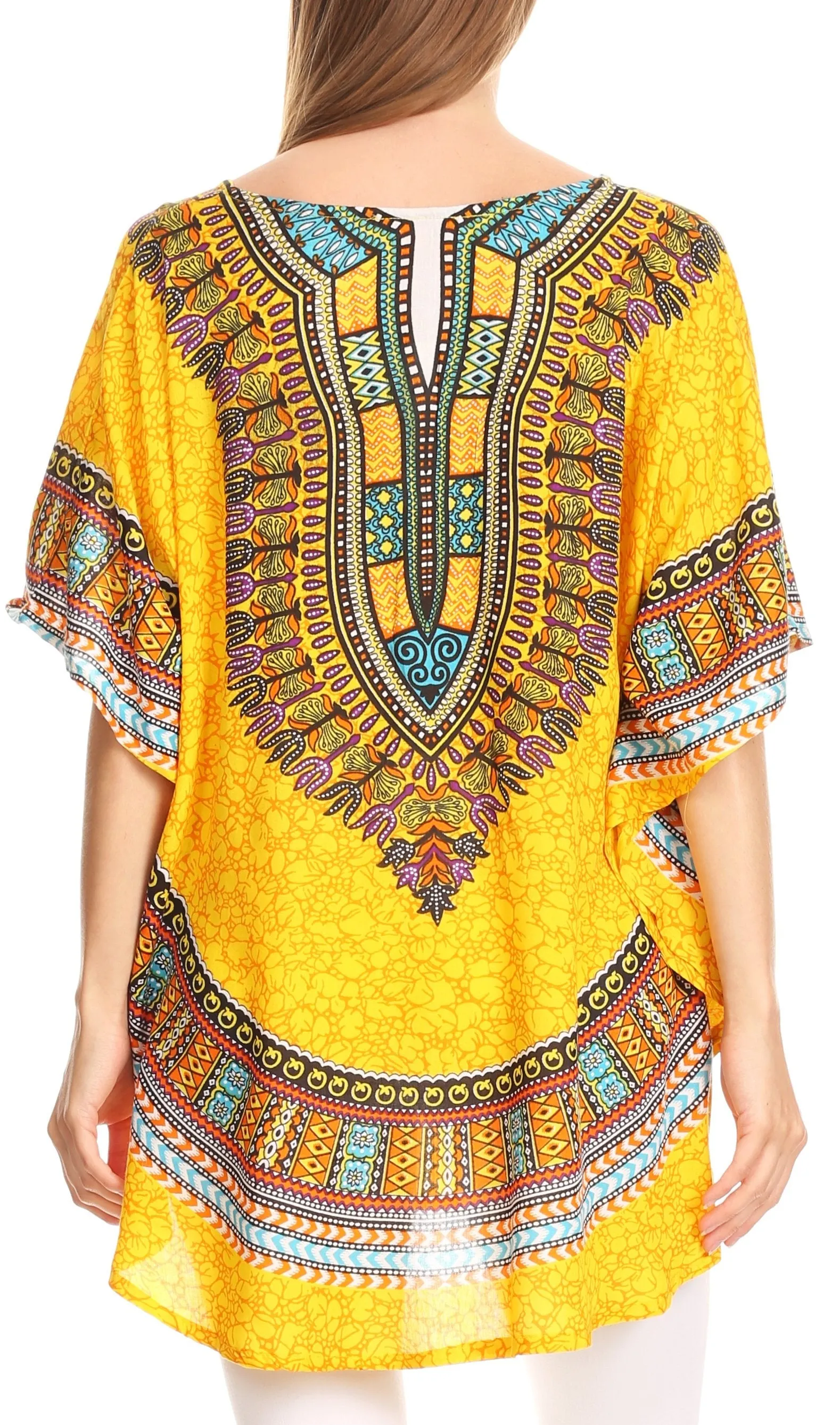 Sakkas Alba Tribal Circle Cover-up Tunic Vibrant Colors Relaxed