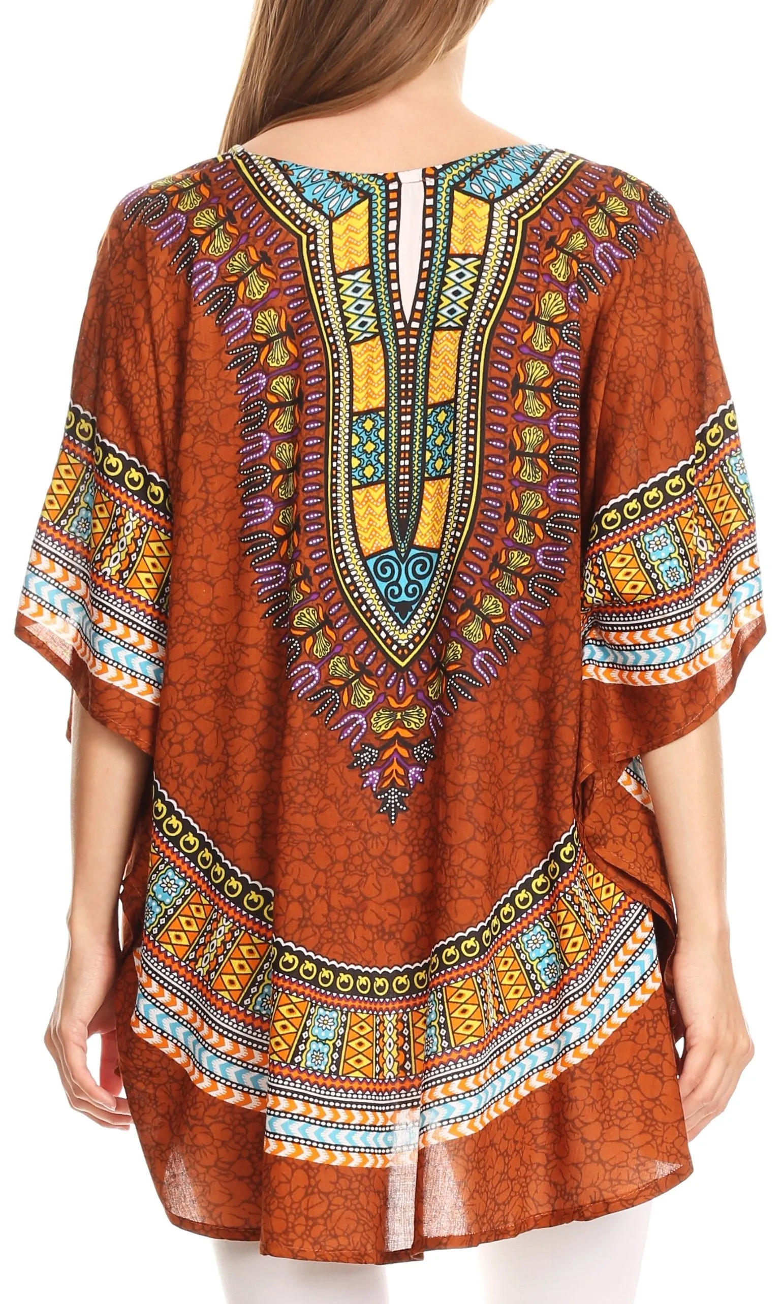 Sakkas Alba Tribal Circle Cover-up Tunic Vibrant Colors Relaxed