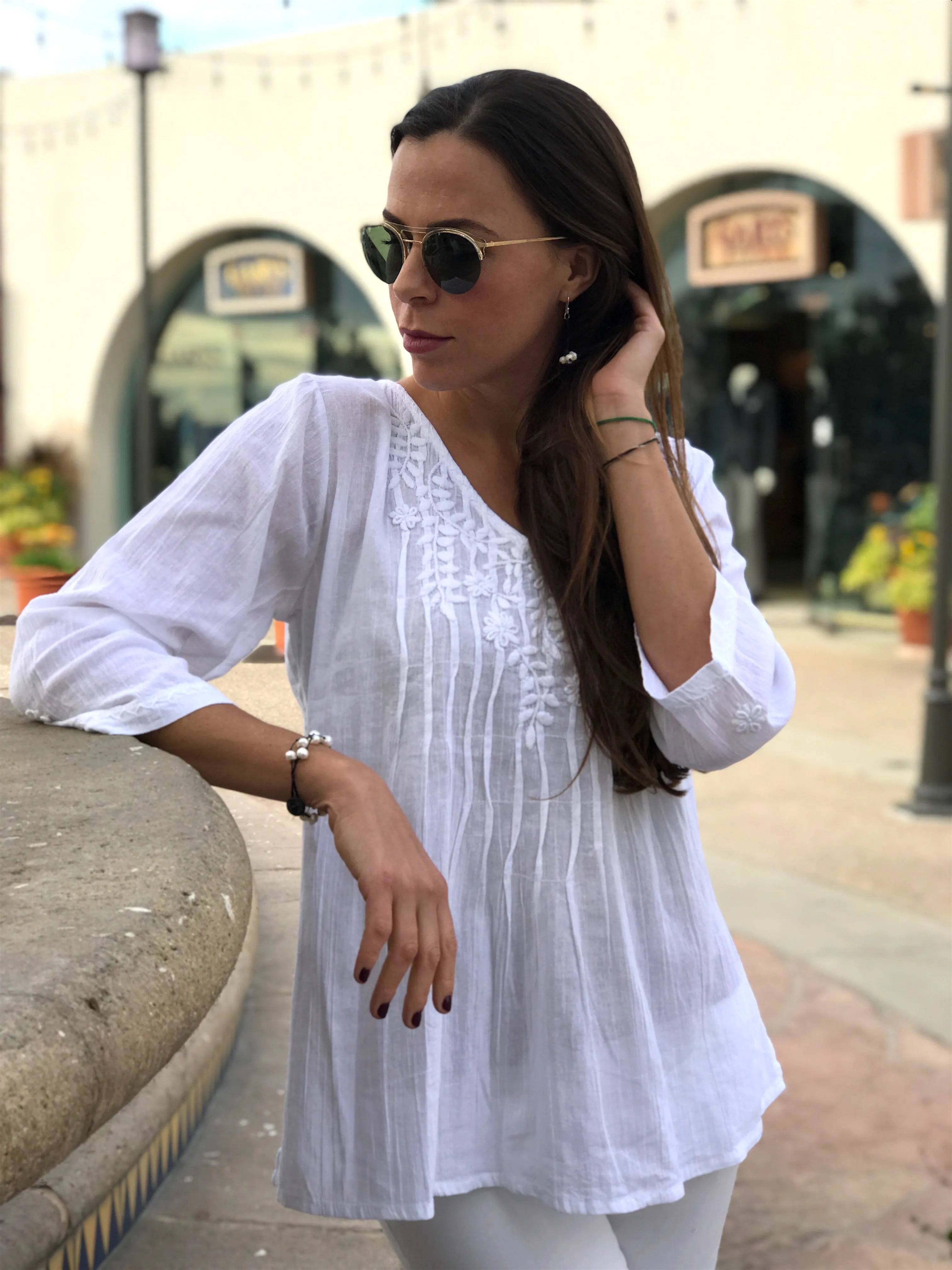 Sara Airy White Tunic