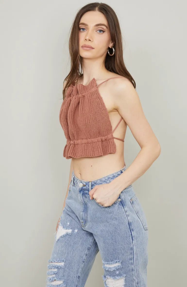 Sedona Knit Backless Crop