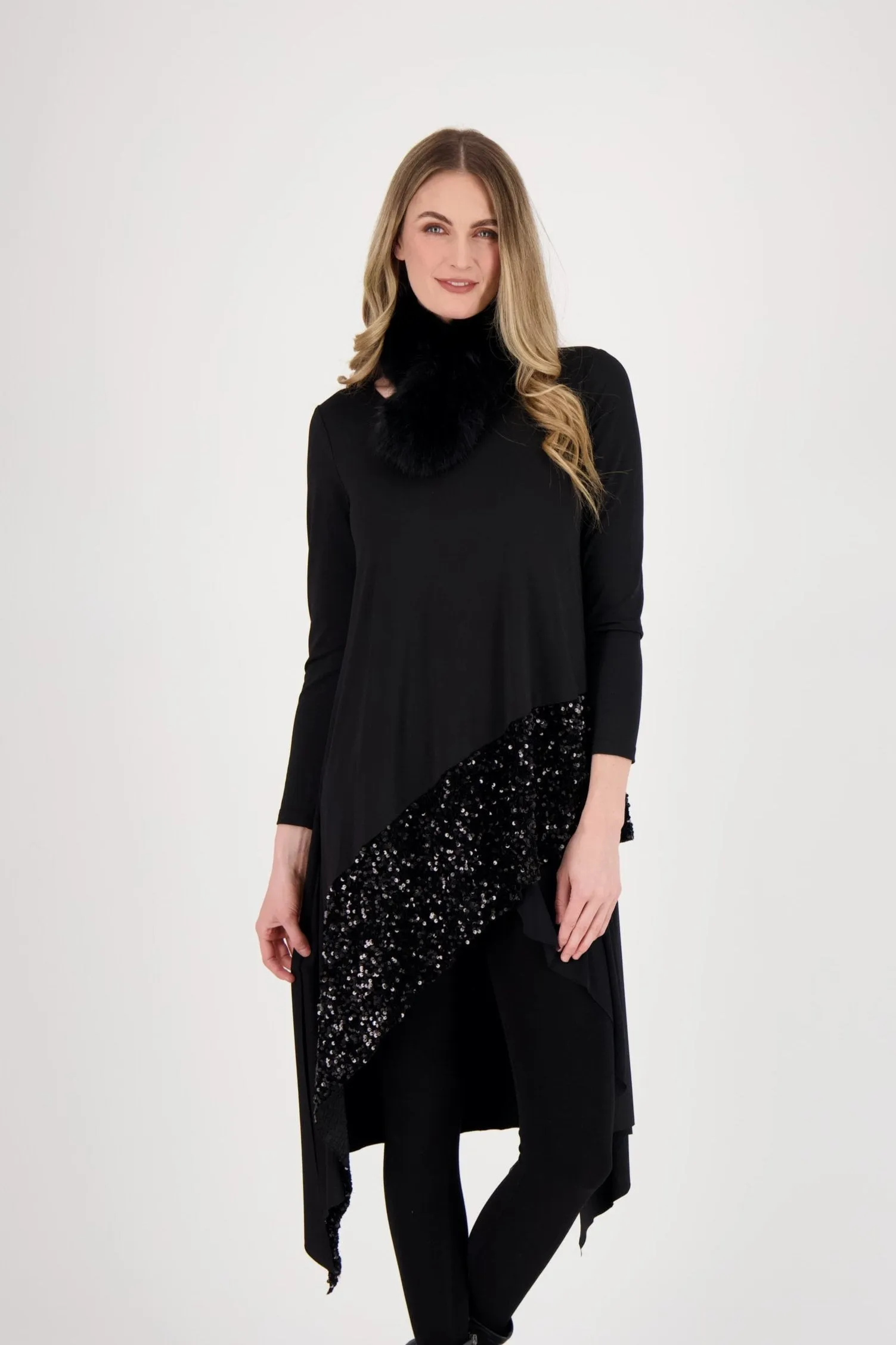 Sequinned High Low Hem Tunic