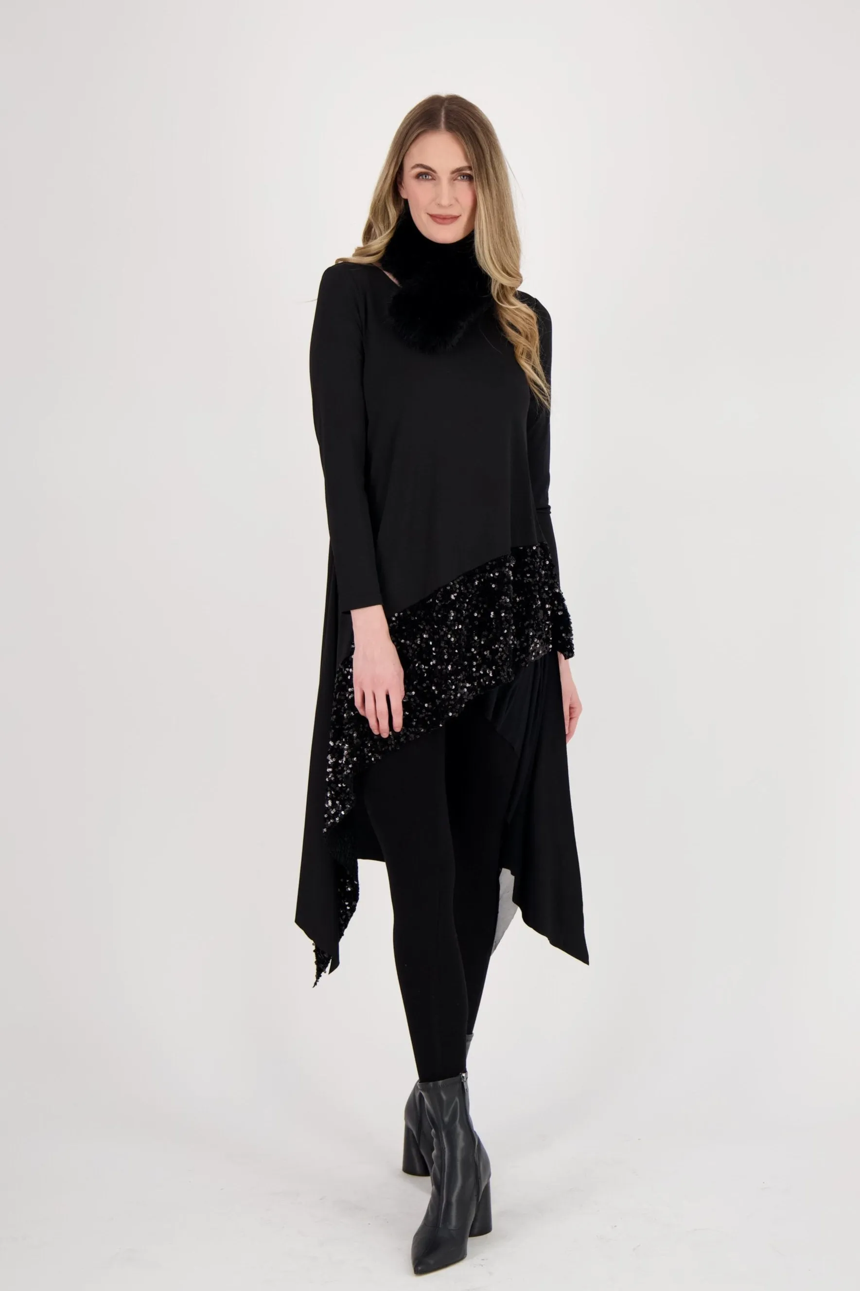 Sequinned High Low Hem Tunic