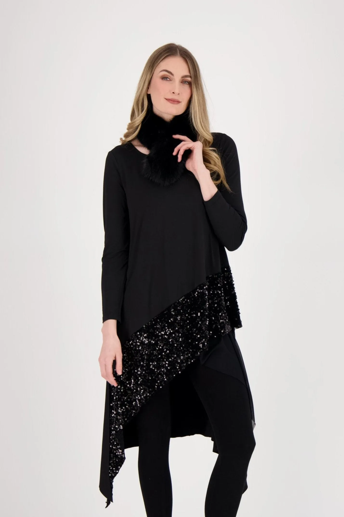 Sequinned High Low Hem Tunic