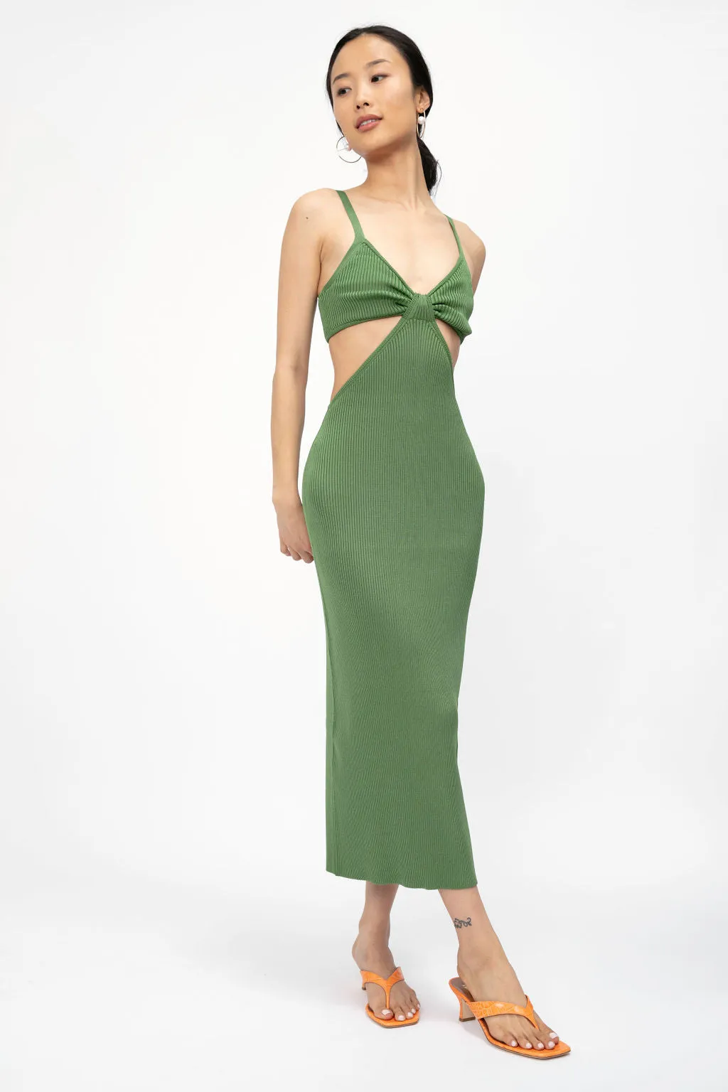 Serita Knit Dress in Basil