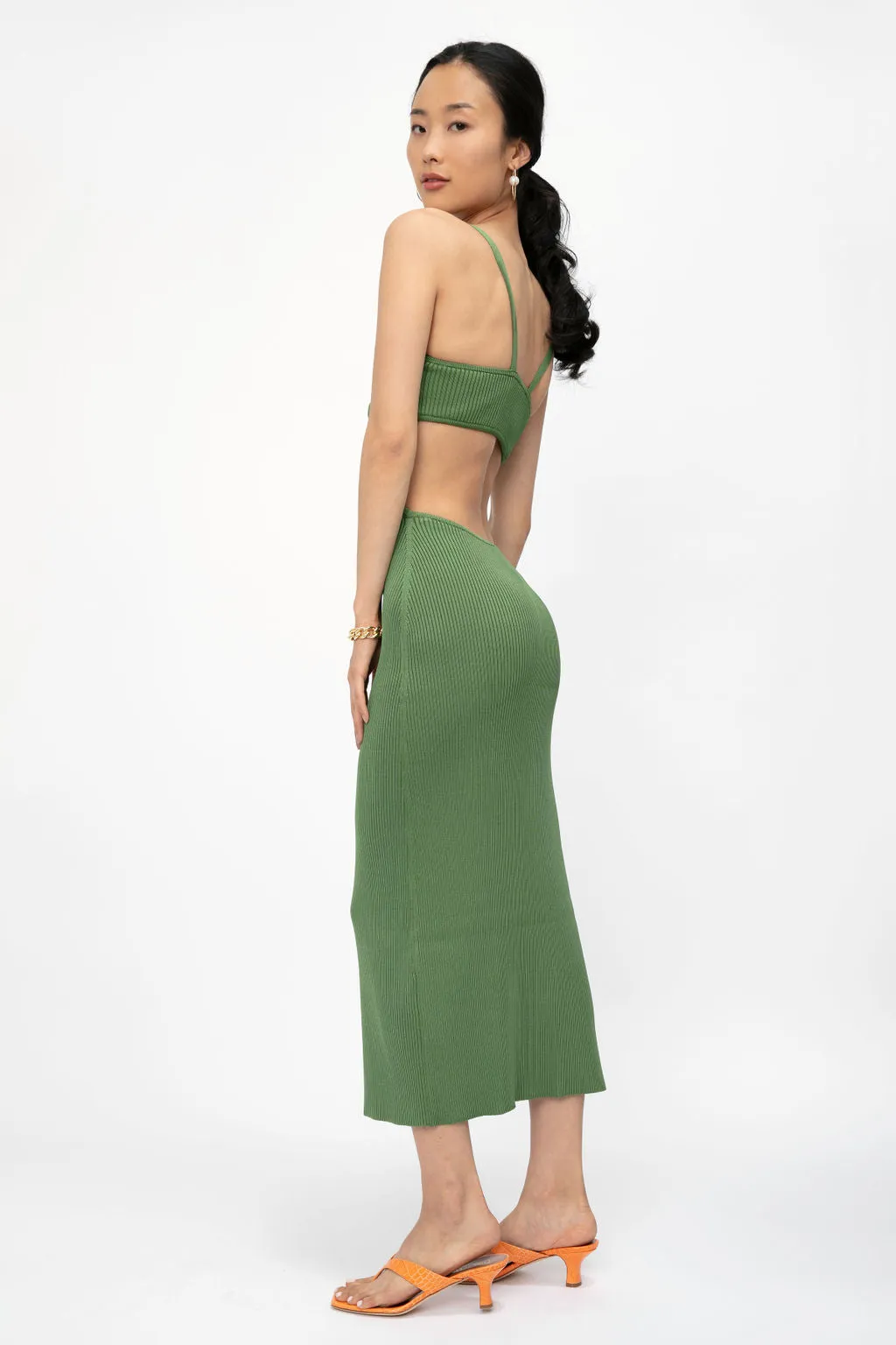 Serita Knit Dress in Basil