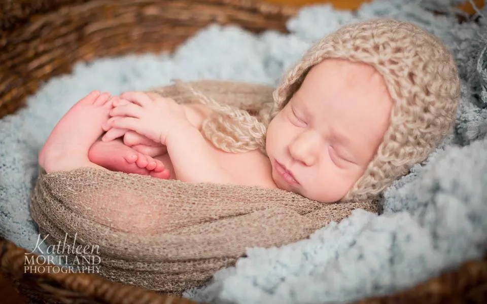 Simply Mohair Baby Bonnet Hat Beige