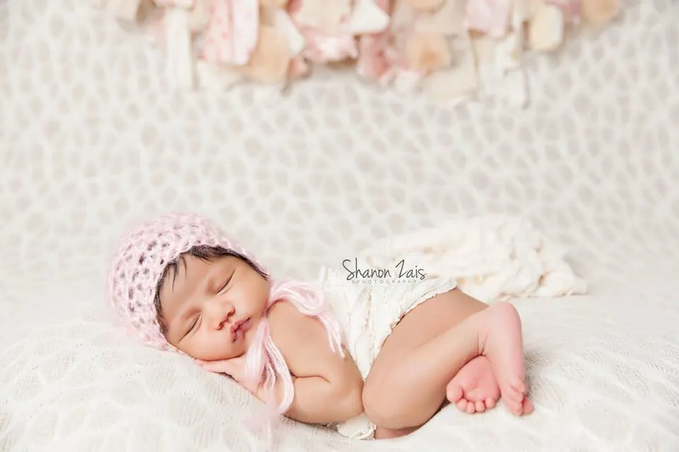 Simply Mohair Baby Bonnet Hat Pink