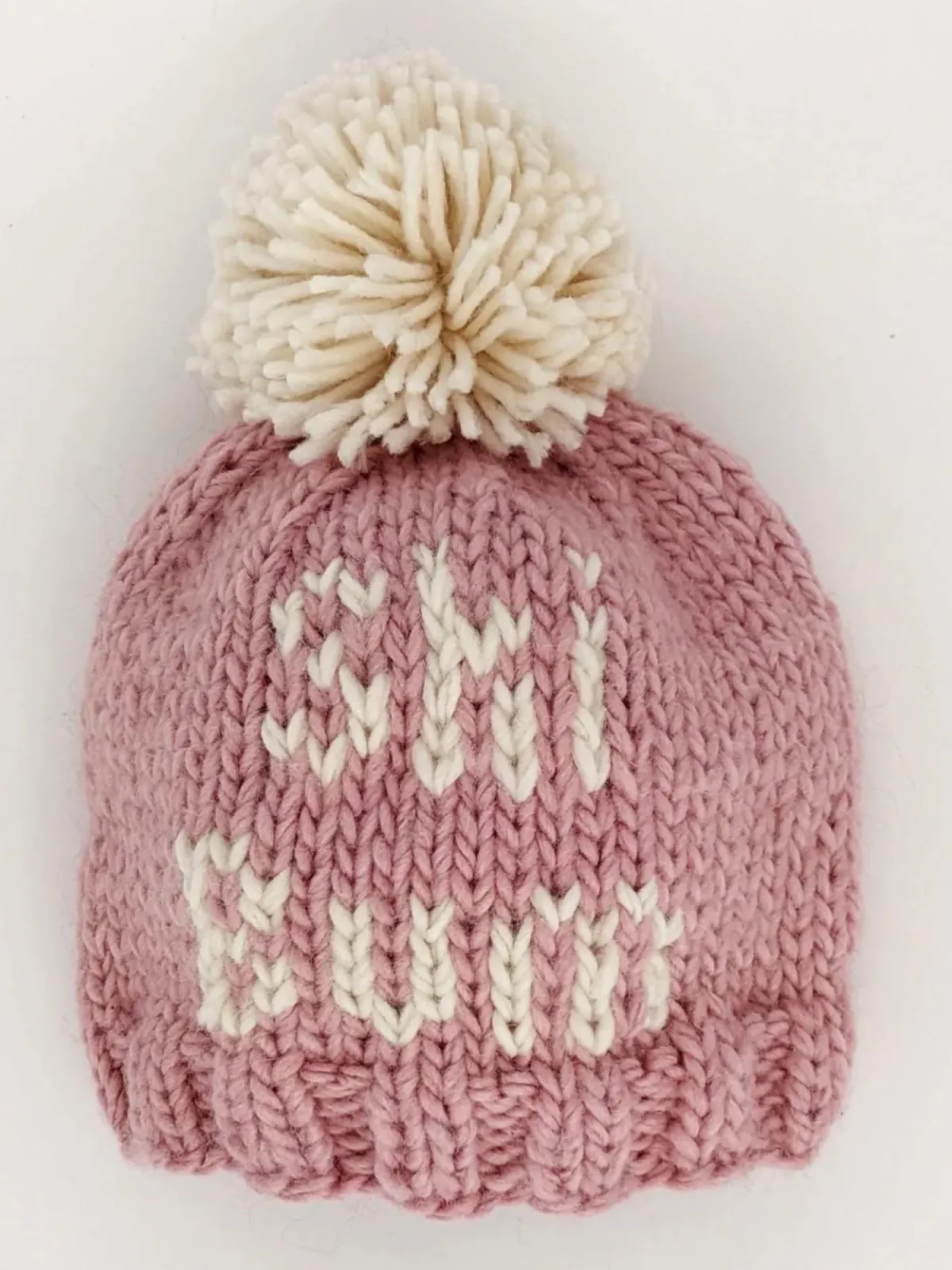 Ski Bum Knit Pom Hat, Rosy