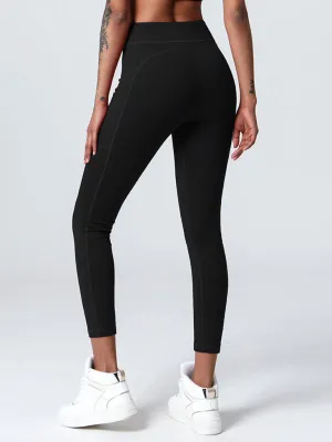 Skin-friendly nude sports leggings Running fitness nine-point pants