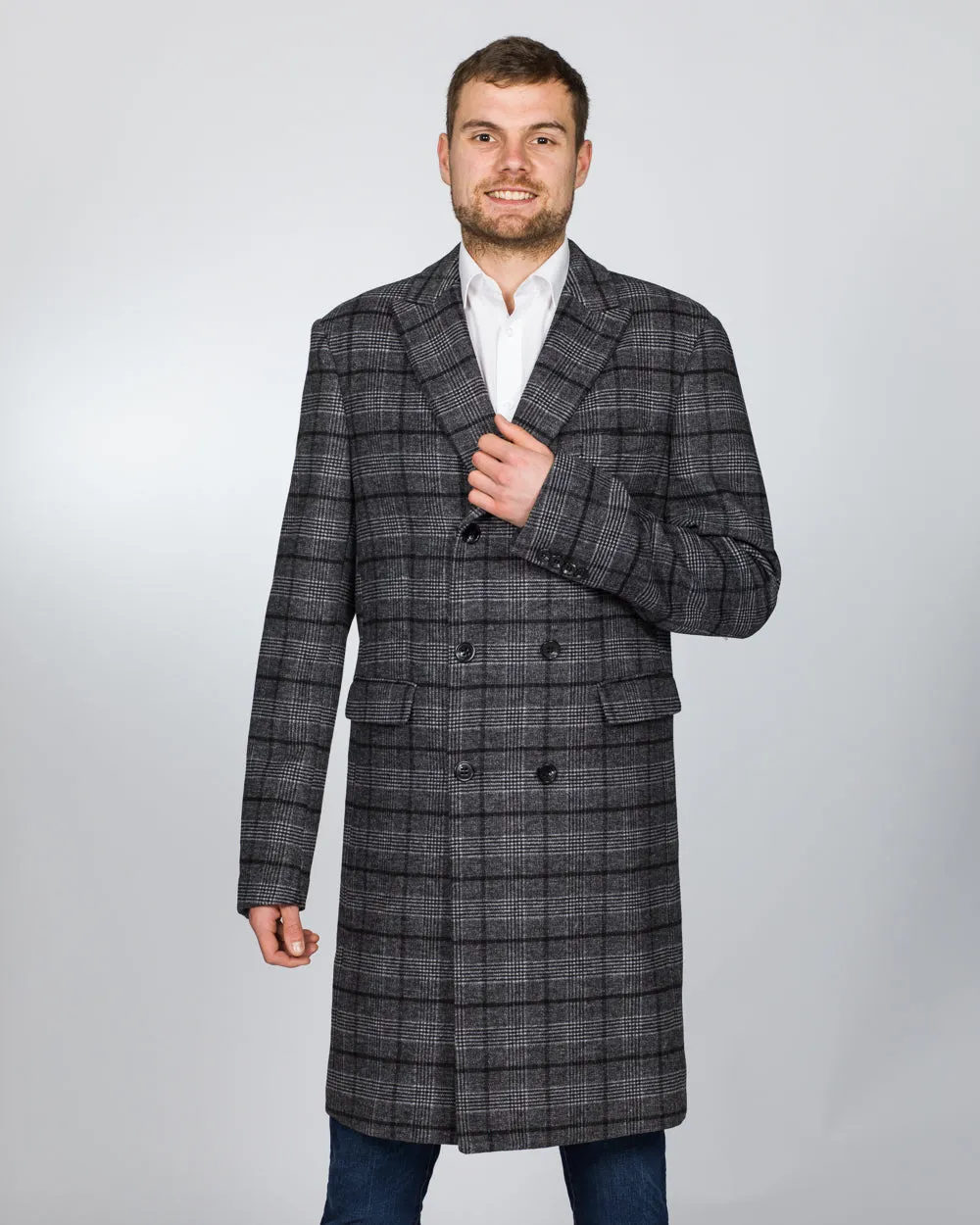 Skopes Porter Overcoat (charcoal check)