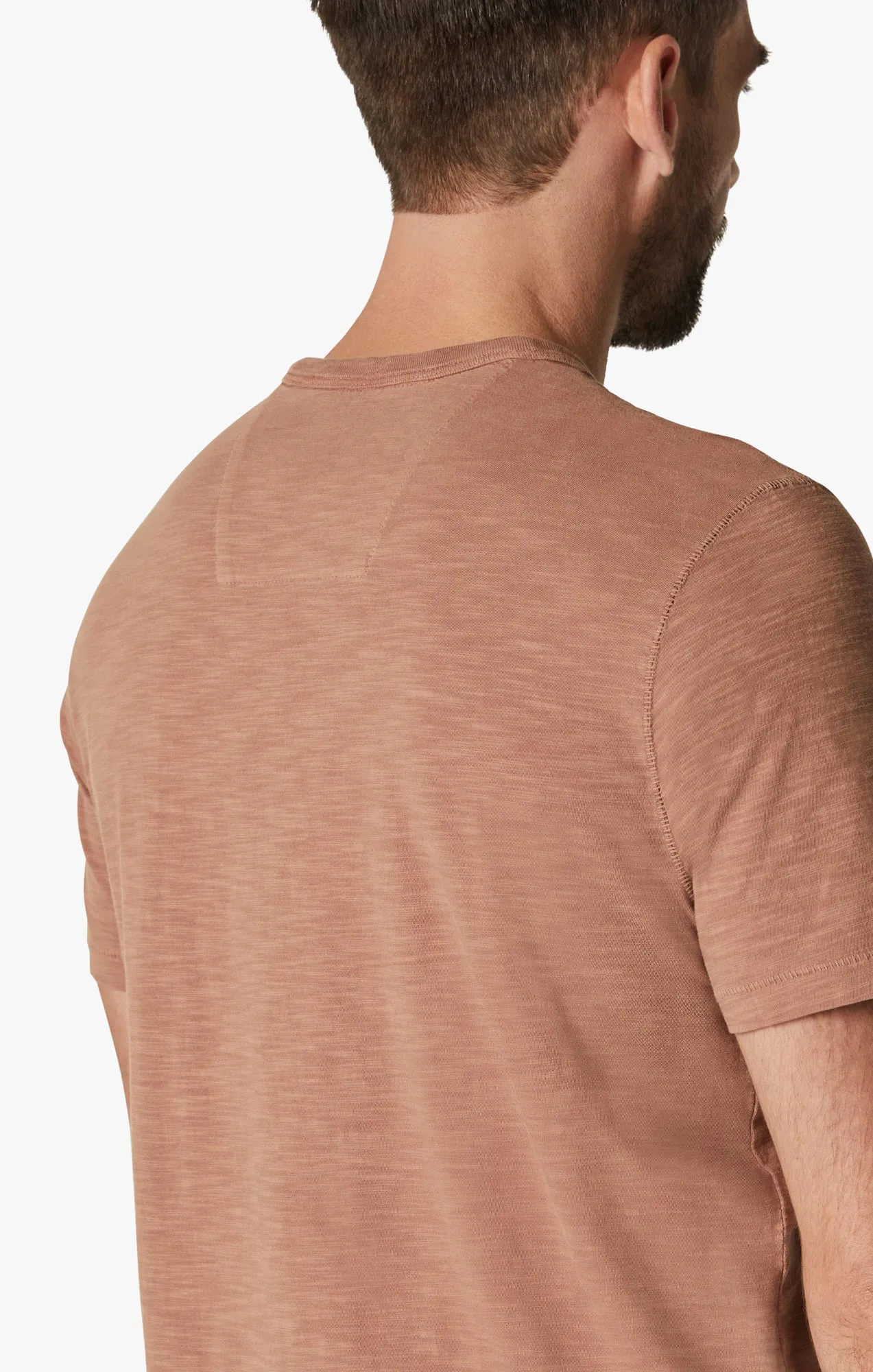 Slub Crew Neck T-Shirt in Argan Oil