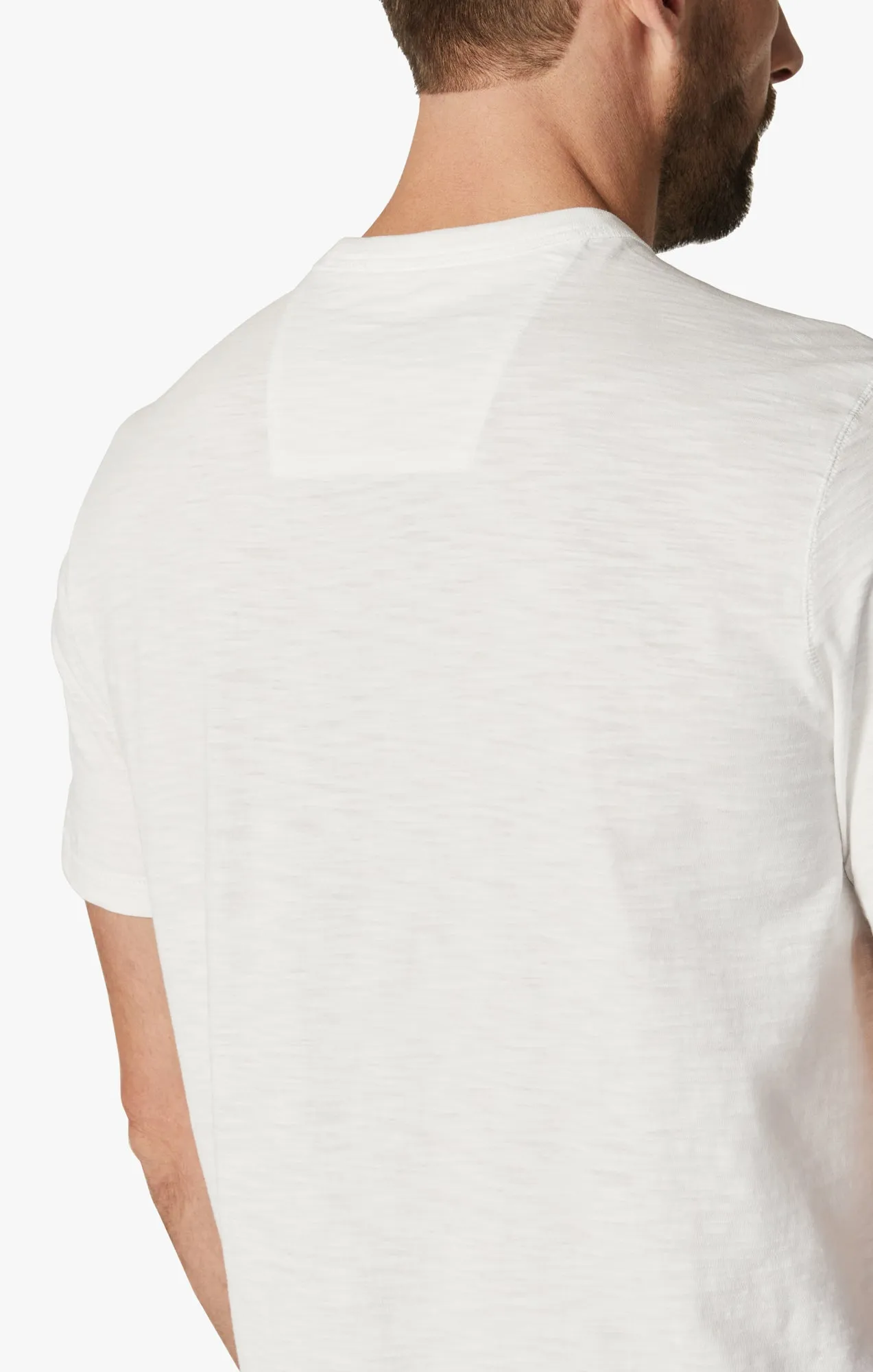 Slub Crew Neck T-Shirt in White