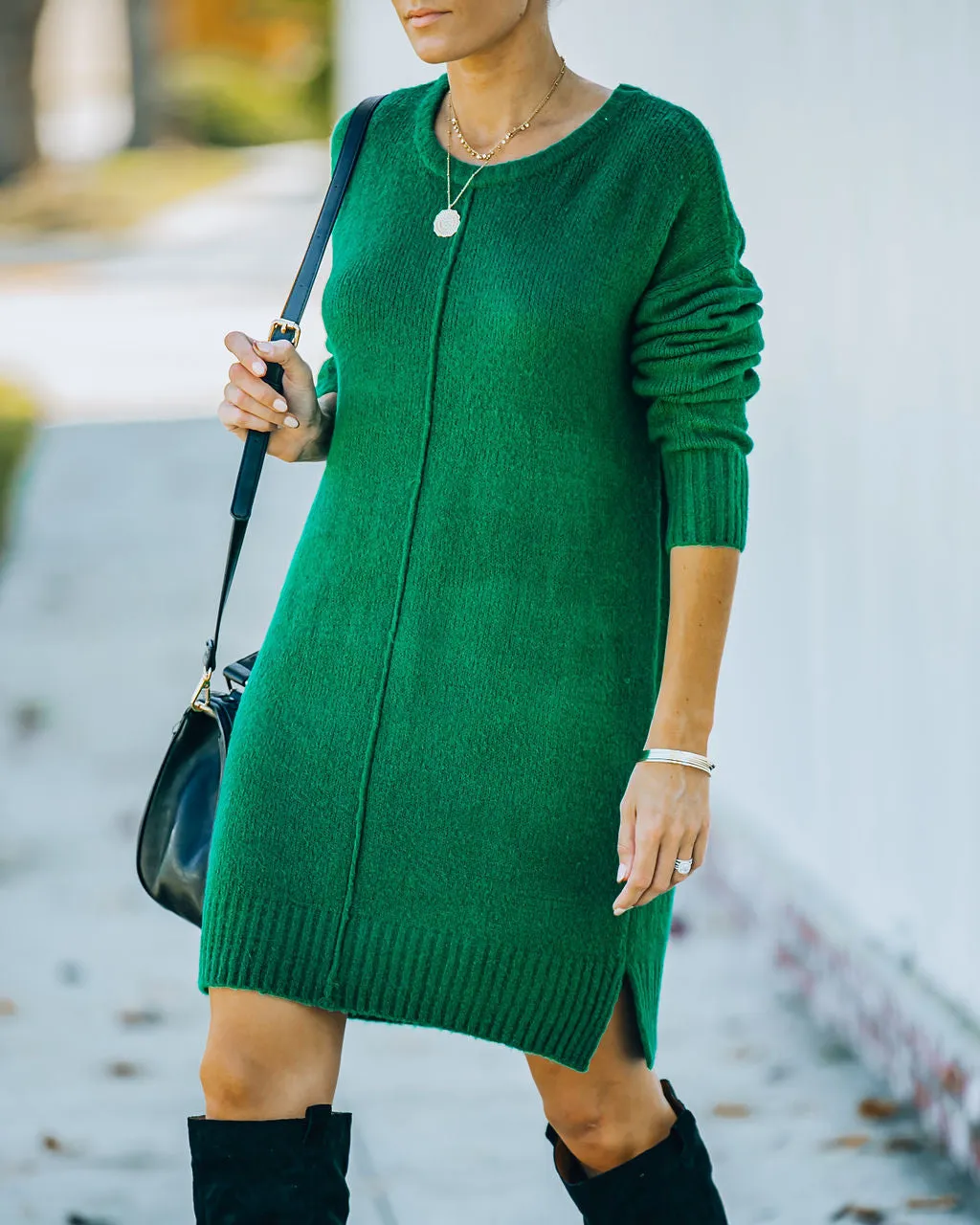 Smoky Mountain Sweater Dress - Green