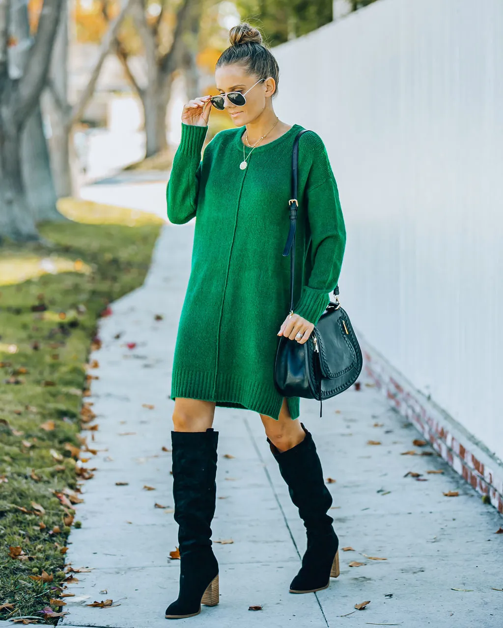 Smoky Mountain Sweater Dress - Green