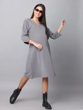 Sparkling Silver Maternity Sweater Dress With Nursing