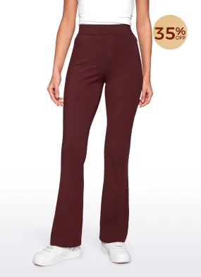 Stretch Flared Pants with Zip Pockets 31"