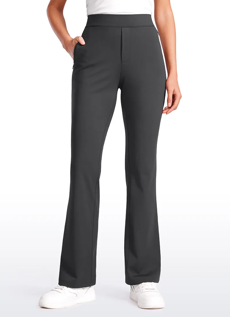 Stretch Flared Pants with Zip Pockets 31"